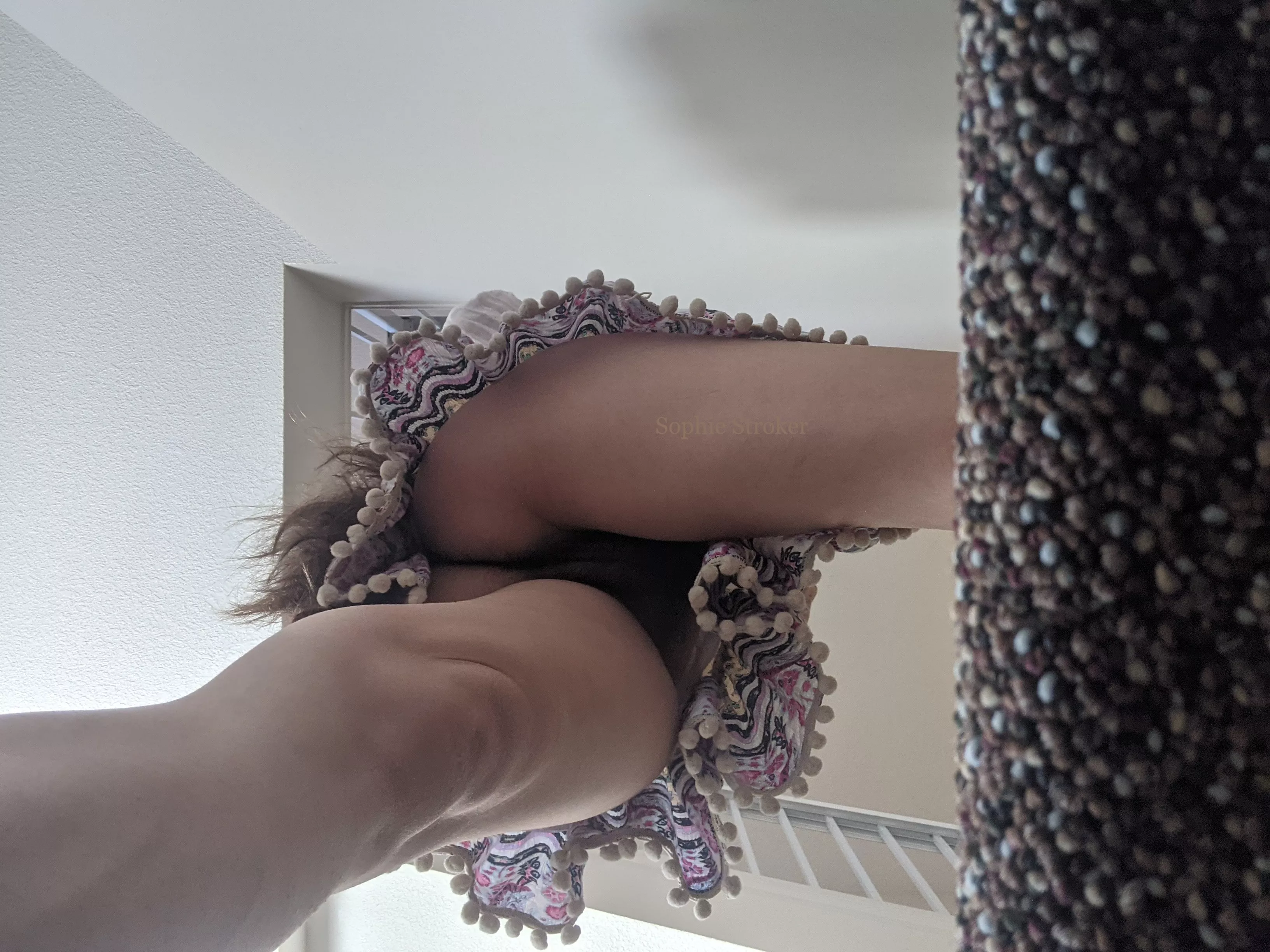 POV: you're the stairs that I'm climbing. It's too hot for pants today!