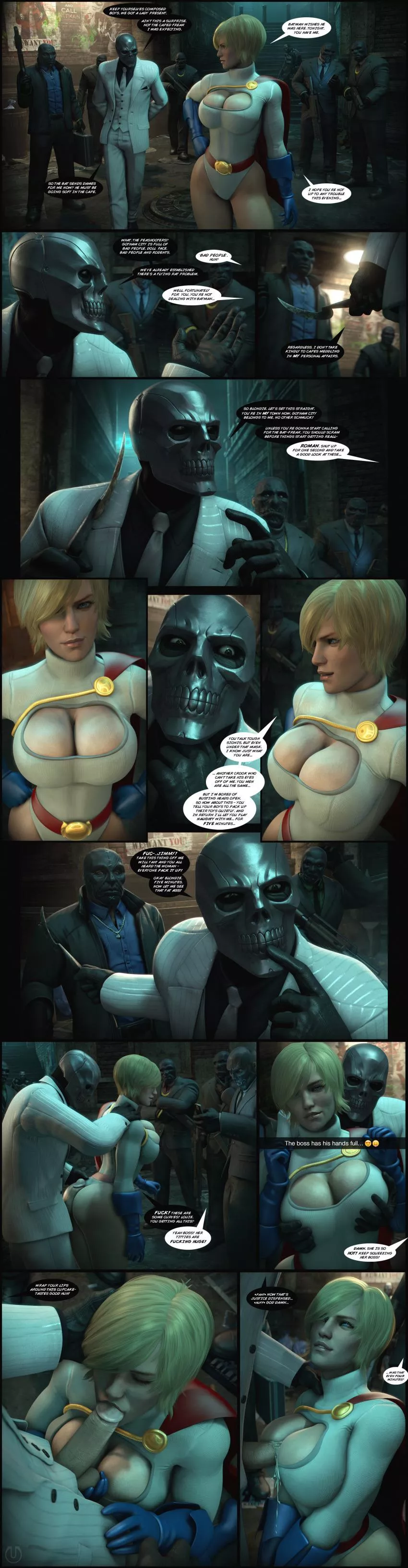 Power Girl uses her assets to stop Roman and his gang [DC] (Urbanator)