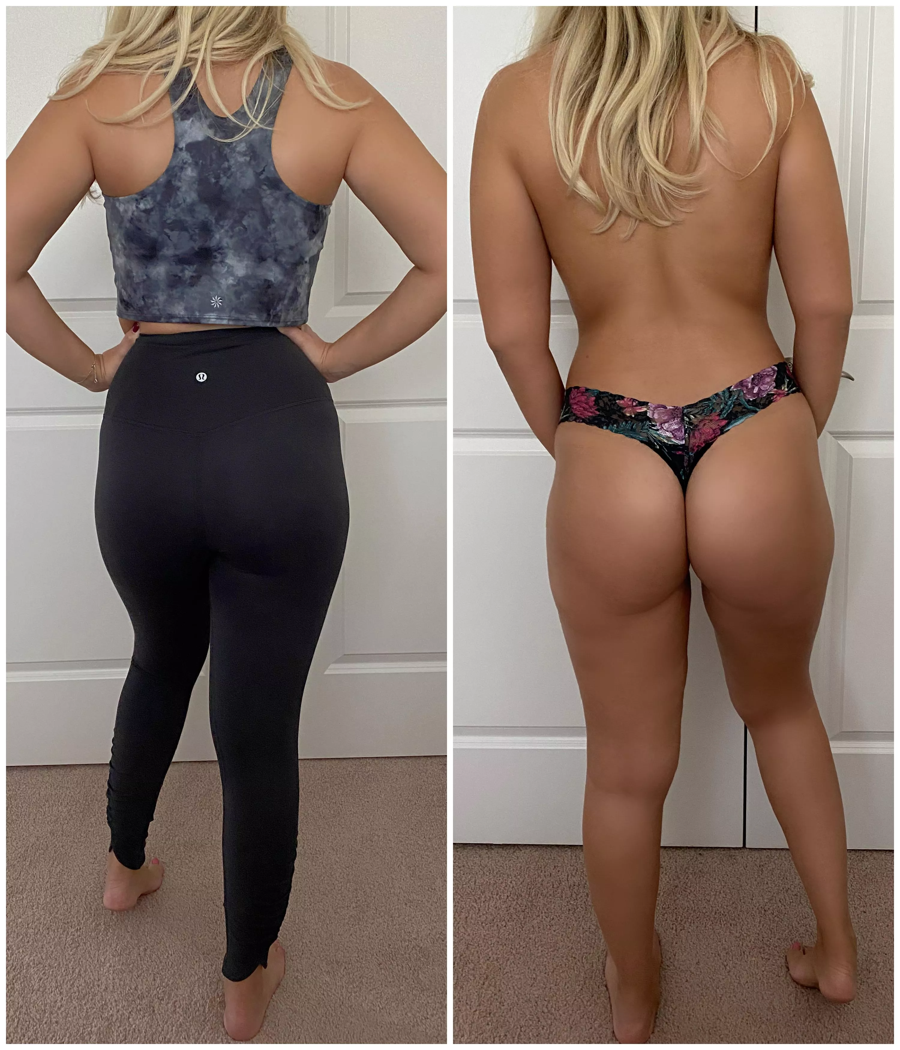 Pre and post pilates view of wifey (25F). What would you do to her?