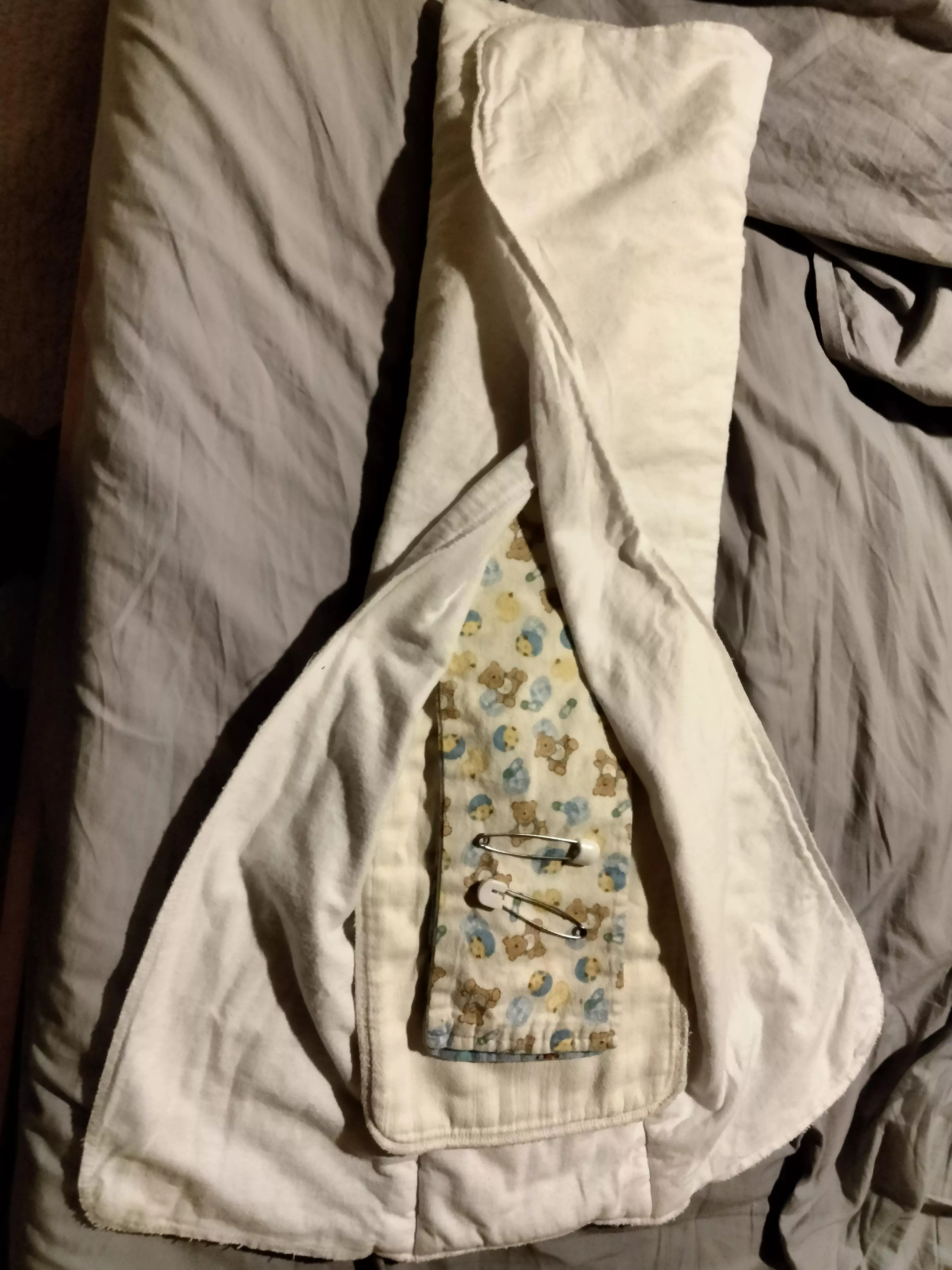 Prefold cloth diapers from baby kins . Not sure how to put this on right. It's what I wore when I was a baby. I'm excited to try it. With plastic pants. If there is someone that could give me some advice on this or a link to a video would be most appre