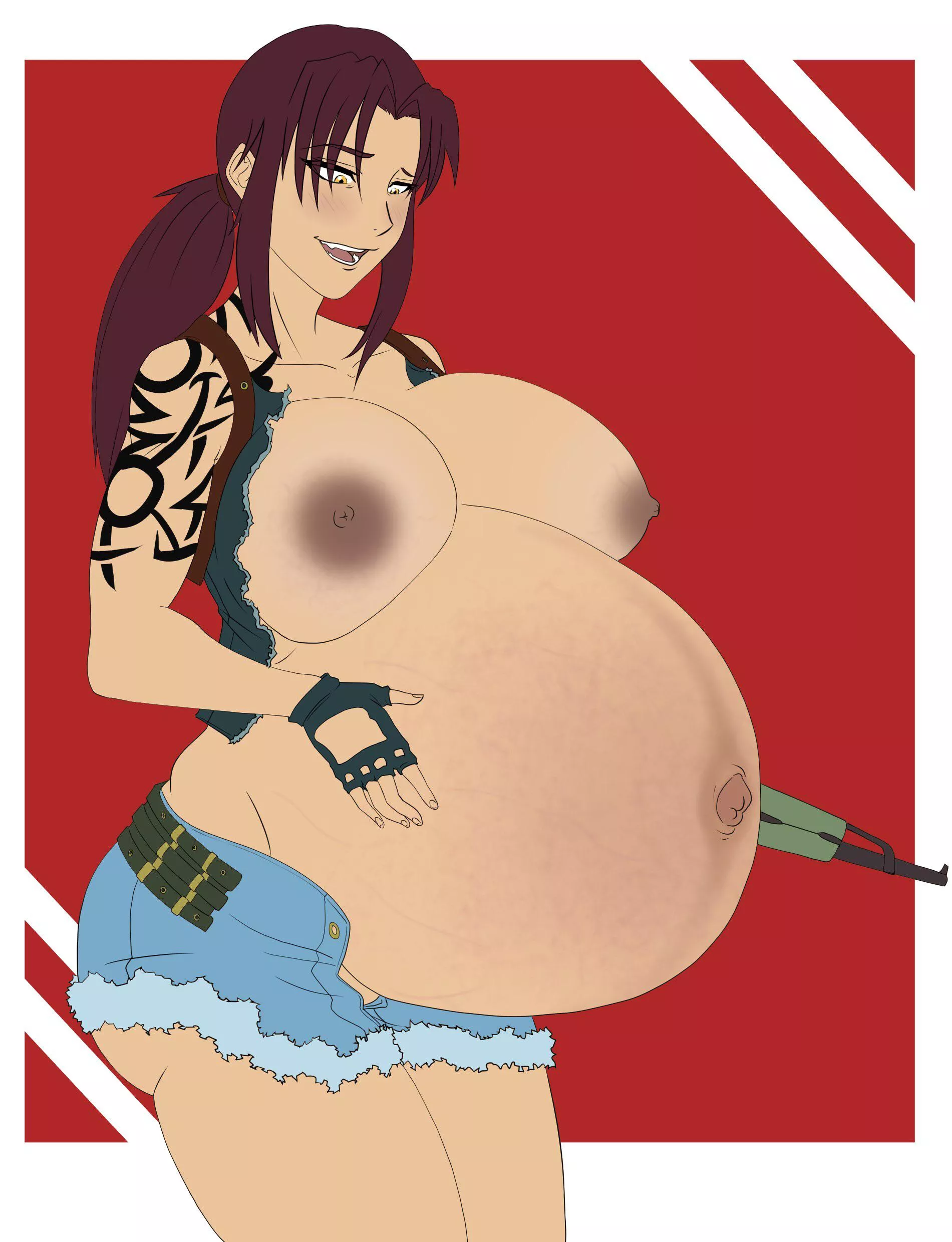 Pregnant Revy Commission (Artwork by Clone66)