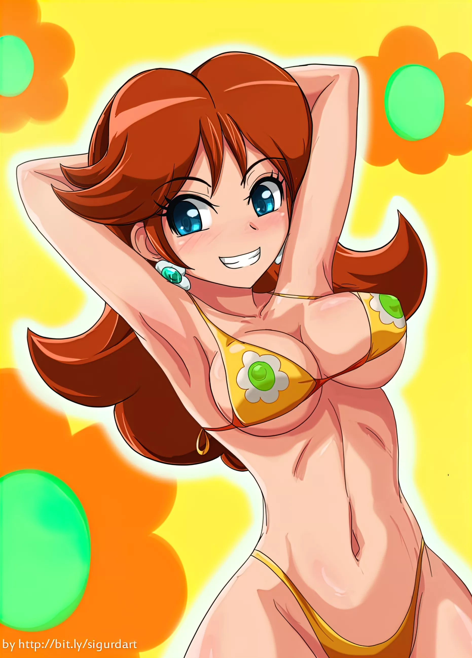 Princess Daisy's new bikini seems to be very tight on her chest. (SigurdHosenfeld)