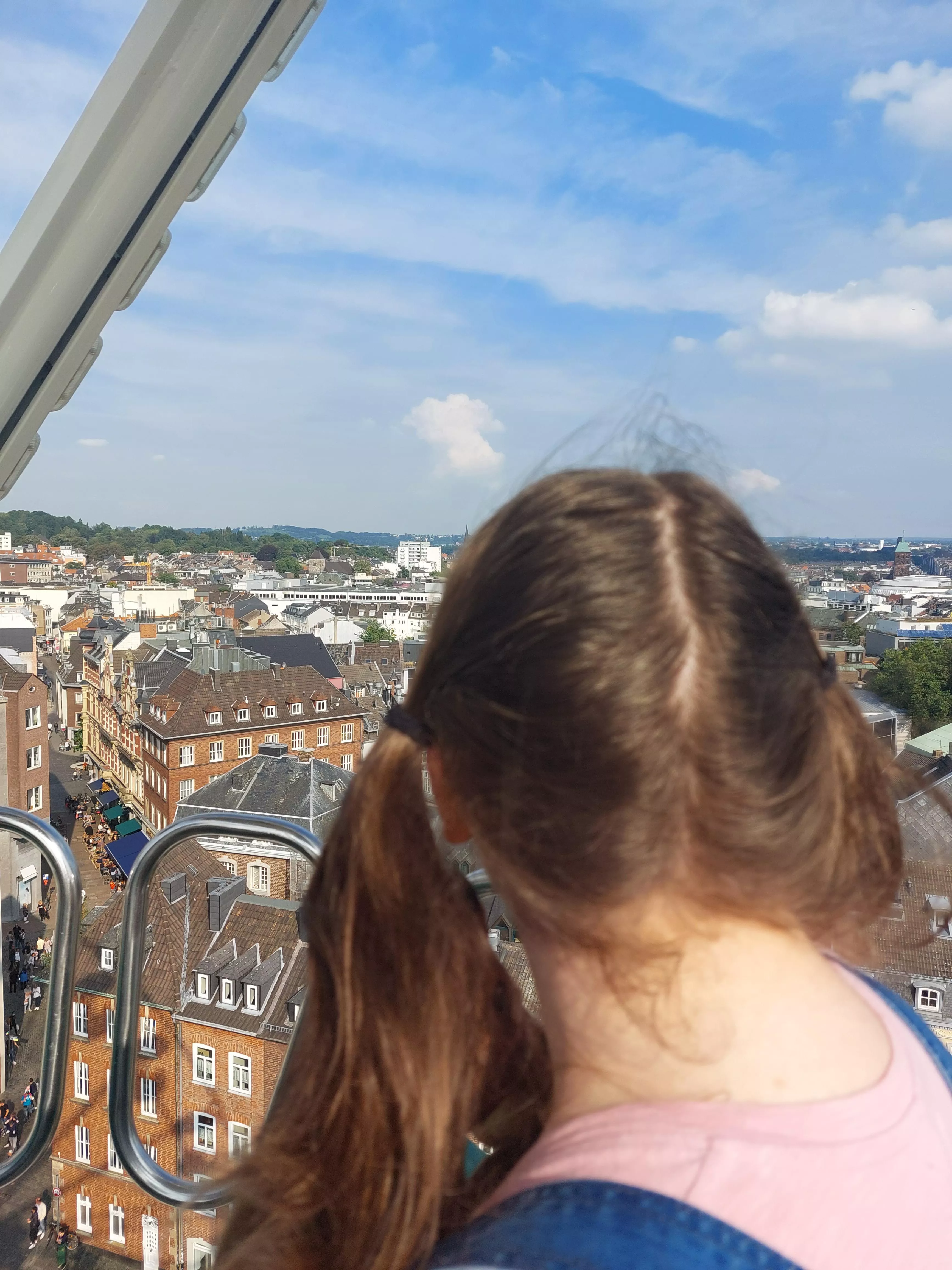 Princess is scared of heights but on the weekend she was very brave and went onto the ferries wheel with daddy.