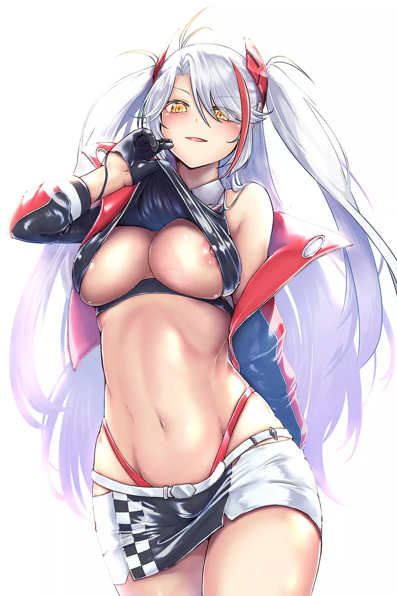 Prinz showing her Oppai