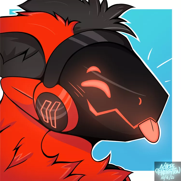 Protogen headshot commission I did!