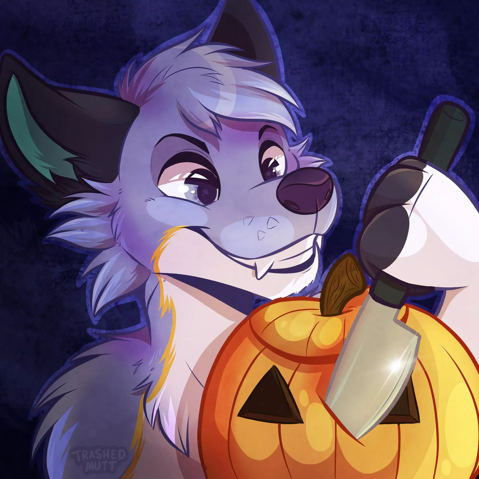 Pumpkin Carving ðŸ”ªðŸŽƒ (art by me - trashedmutt on Twitter)