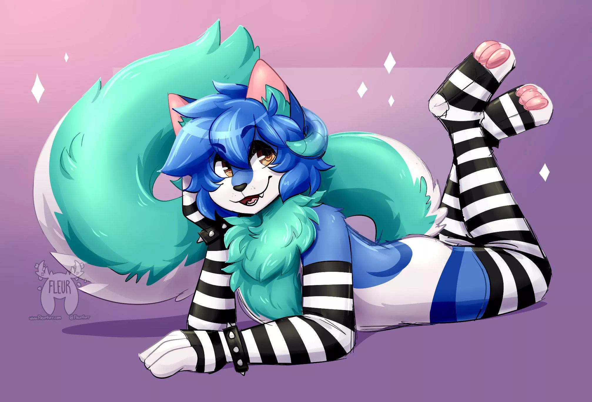 Punk kitty (Art by me: @Fleurfurr on twitter)