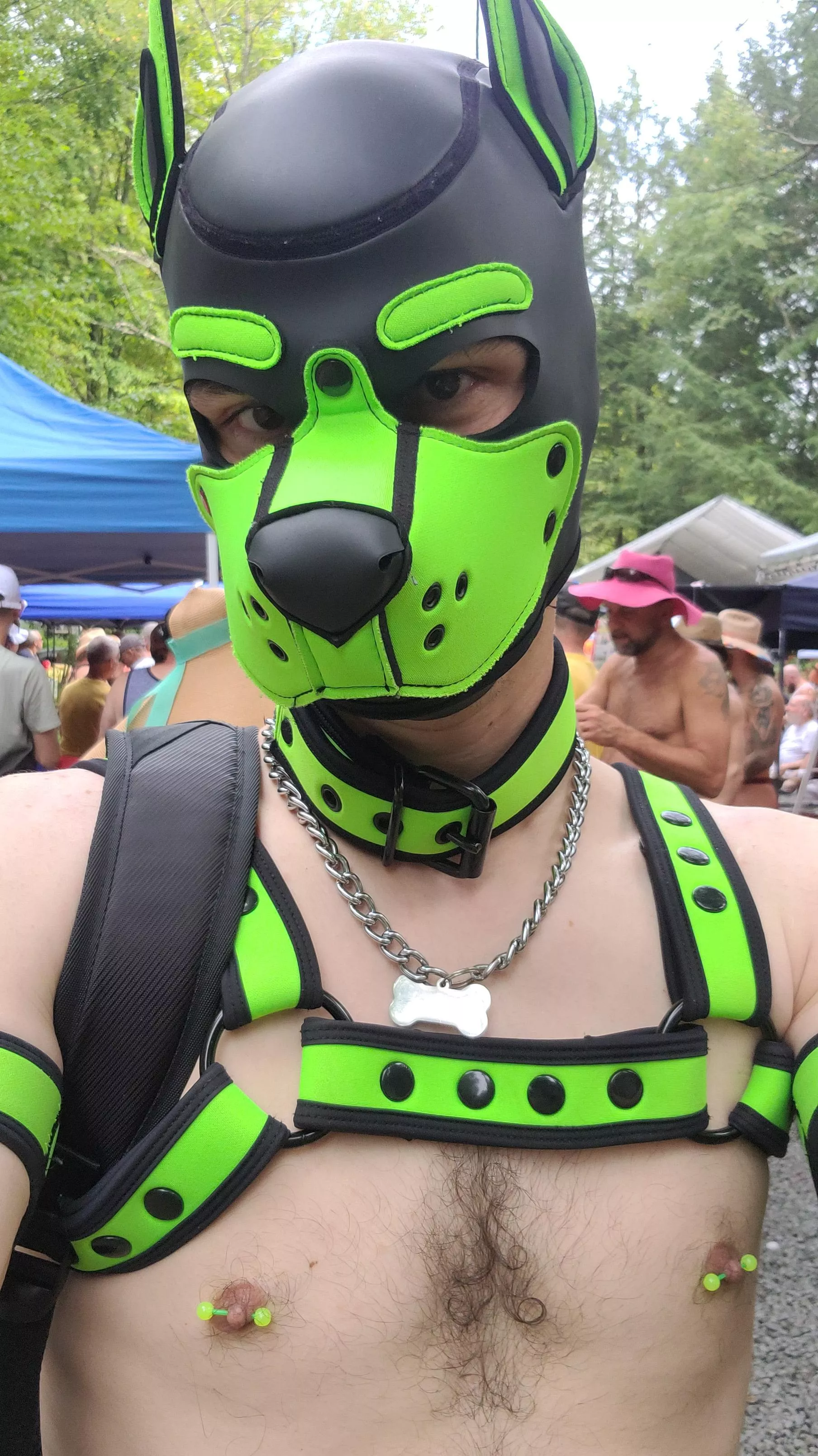 Pupping out at camp!! Woof!