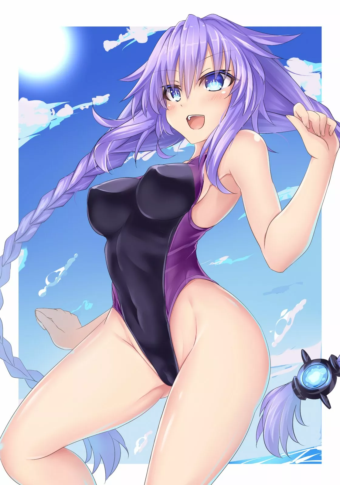 Purple Heart Highleg Swimsuit (Kazuneko) [Neptune]