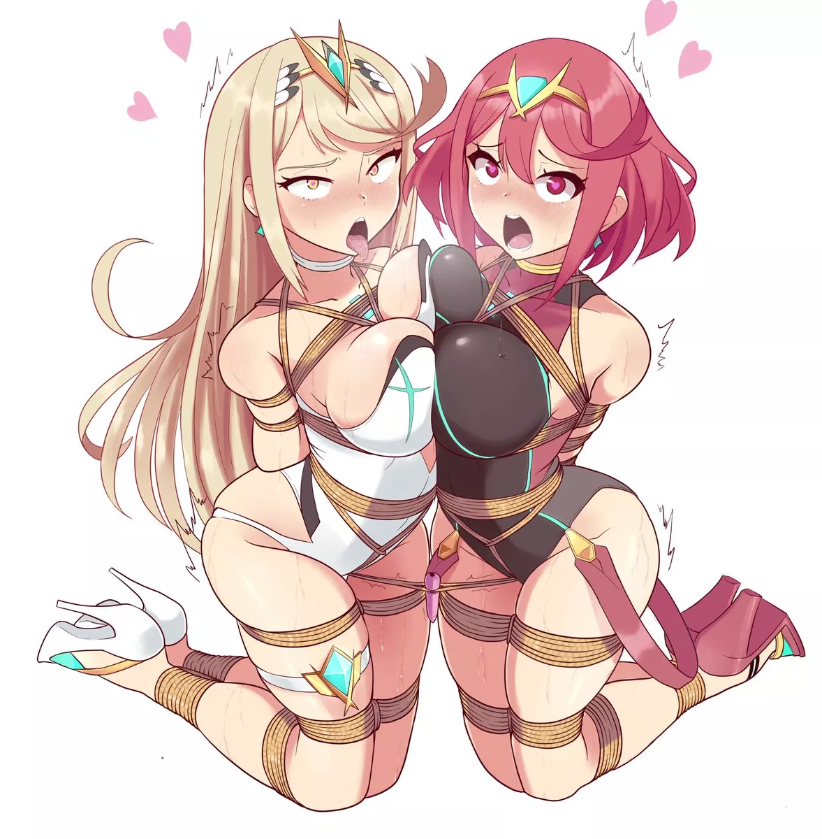 Pyra & Mythra shaken through the bind (BagelBomb)