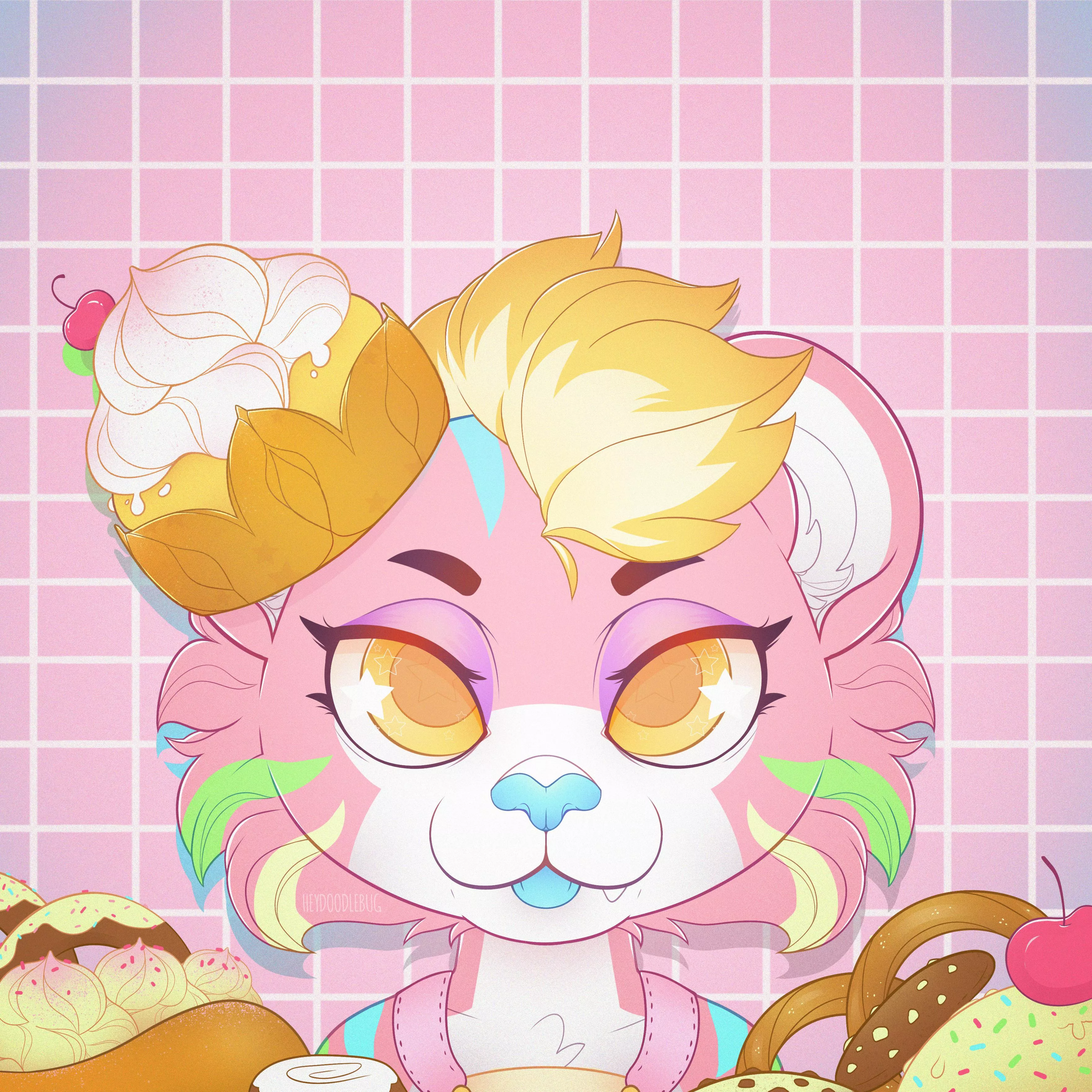 🎂 Queen of Cakes 🎂 (Art by me, Heyadoodlebug | character belongs to FuzzyFurCreations)