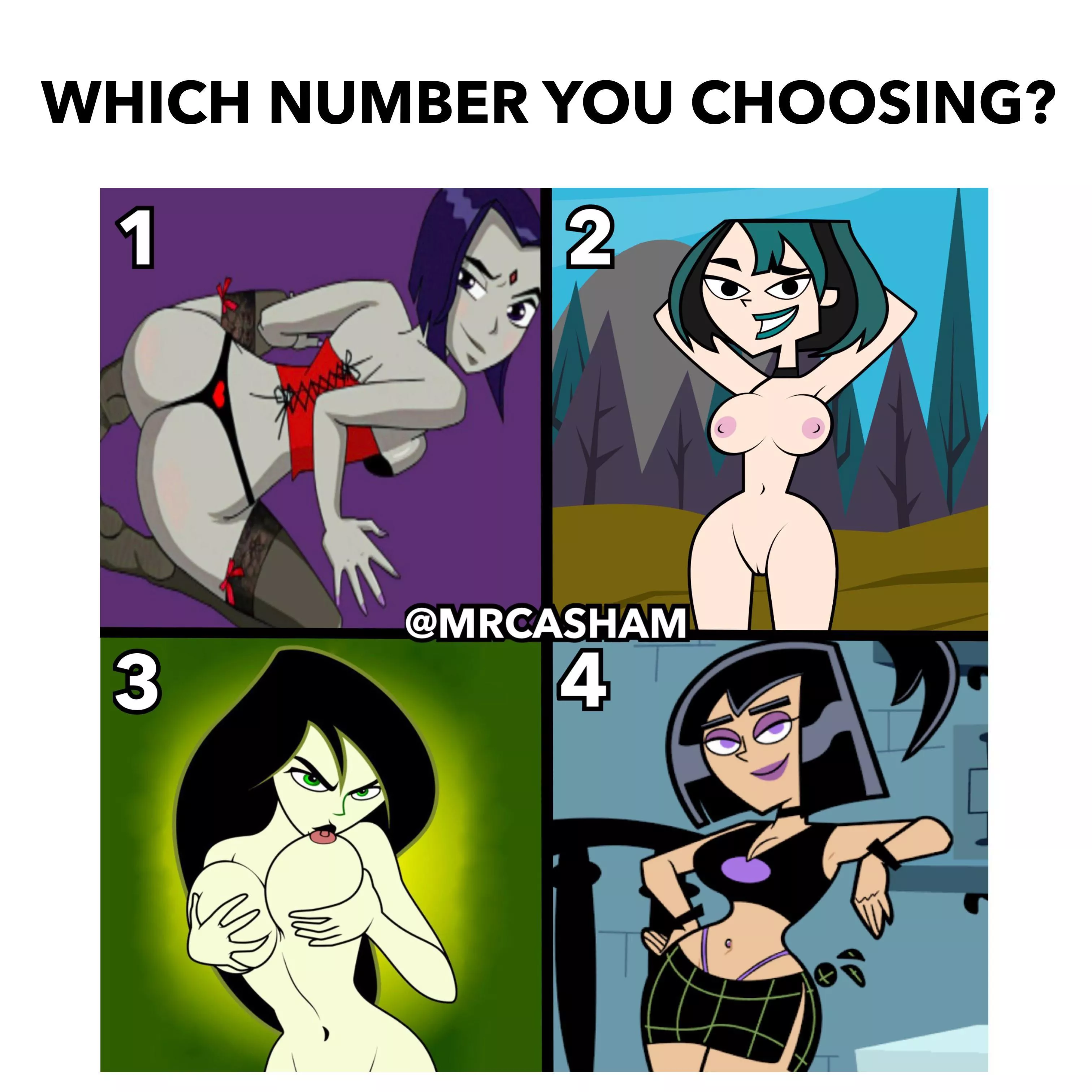 Raven, Gwen, Shego, Sam. (Gagala) [Kim Possible,Teen Titans, Danny Phantom, Total Drama Island]