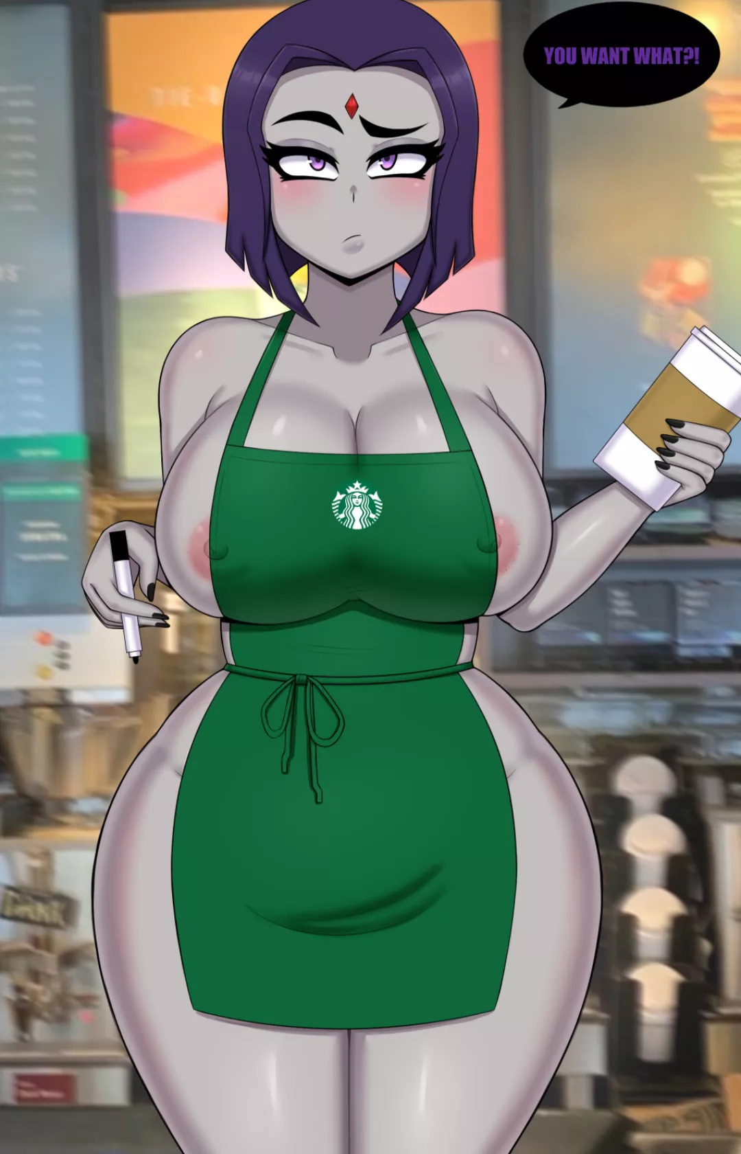 Raven,one breast milk latte please! (drunkscave) [teen titans]