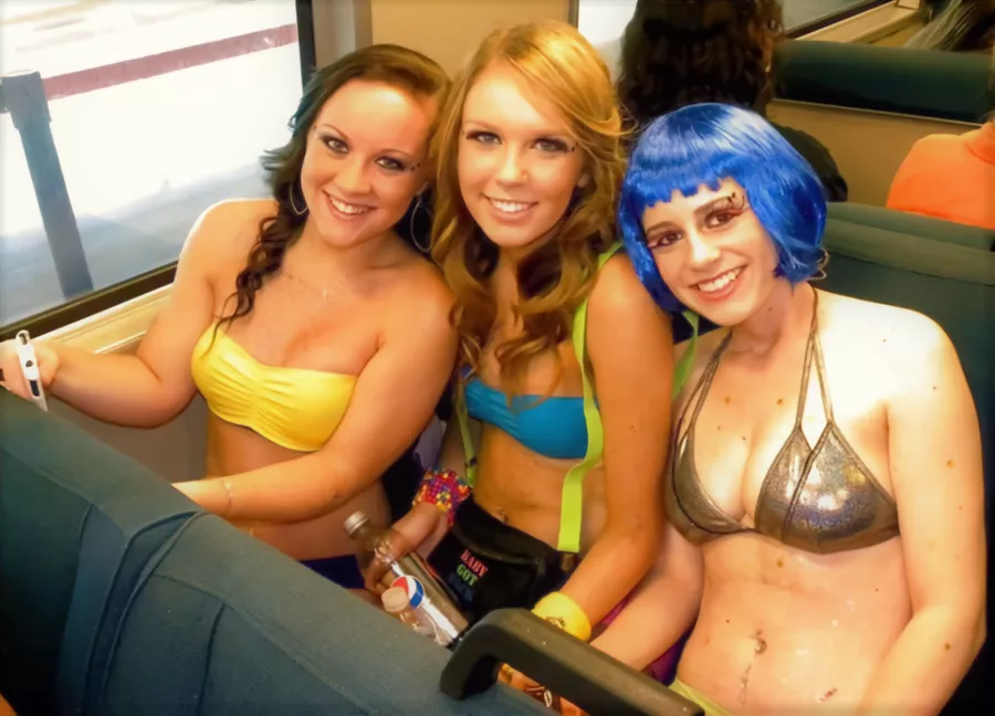 Ravers on a Train