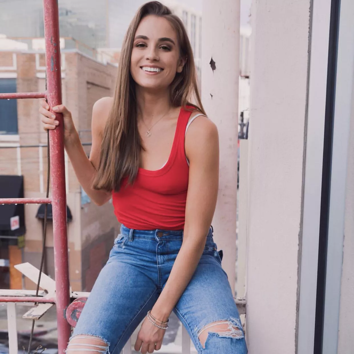 Red tank top