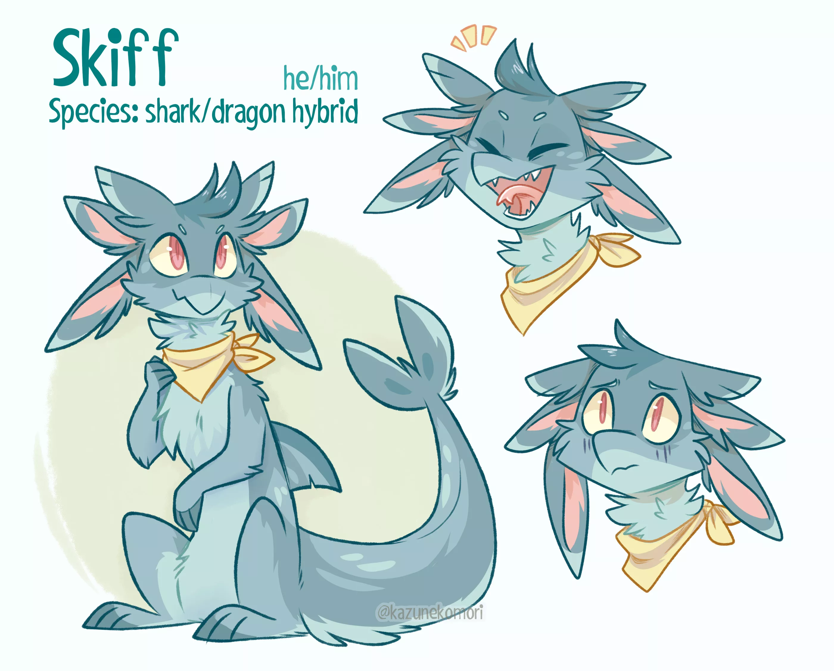 Ref for my shark dragon creature [art by me @kazunekomori]