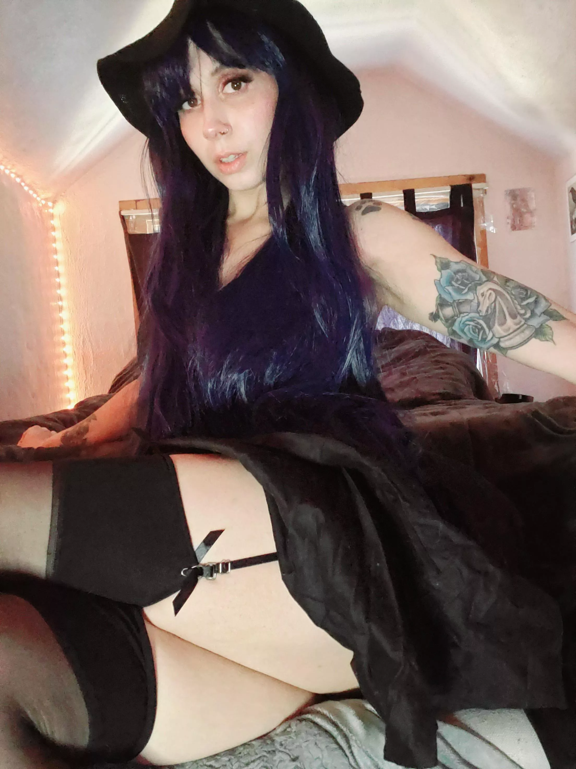 Regular clothes, just added a witch hat 🎃