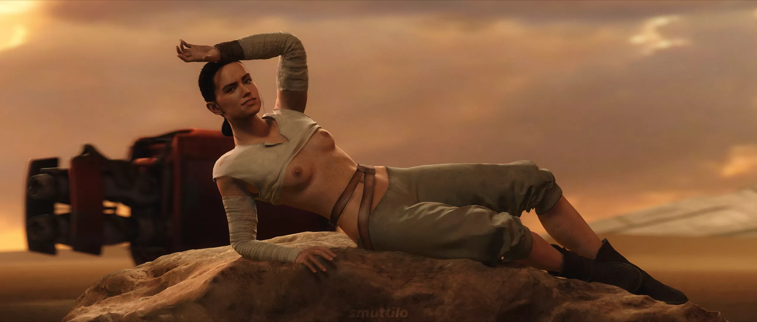 Rey poses for you in the desert (Smuttilo) [Star Wars]