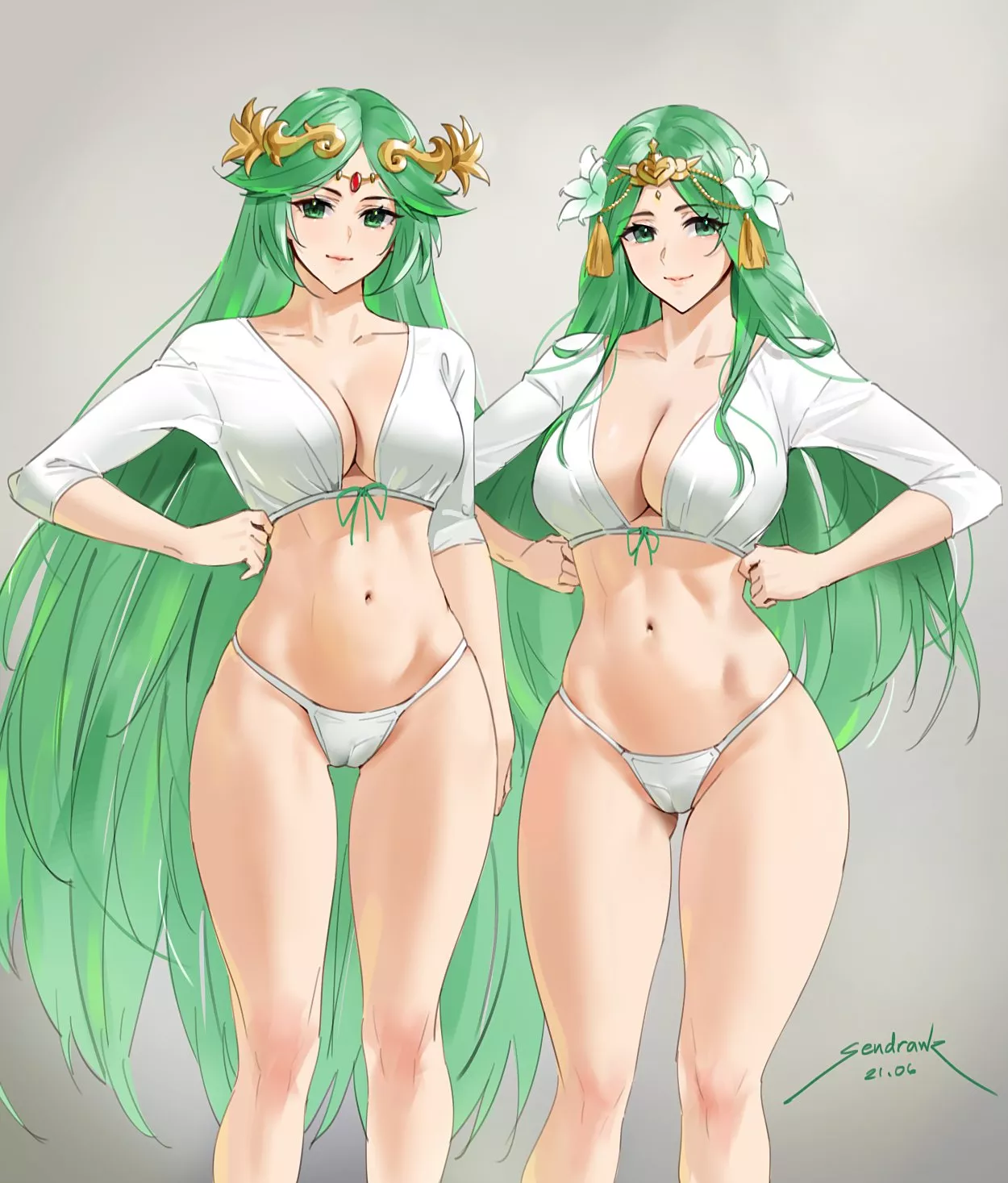 Rhea and Palutena - Spot the difference (Sendrawz)