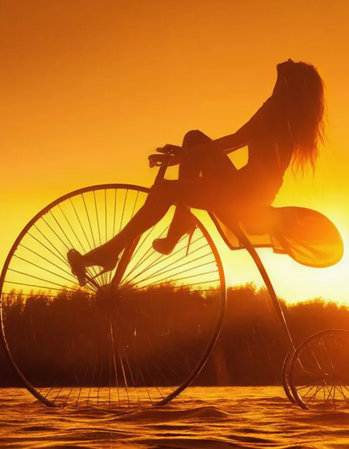 Riding a Penny-Farthing trike