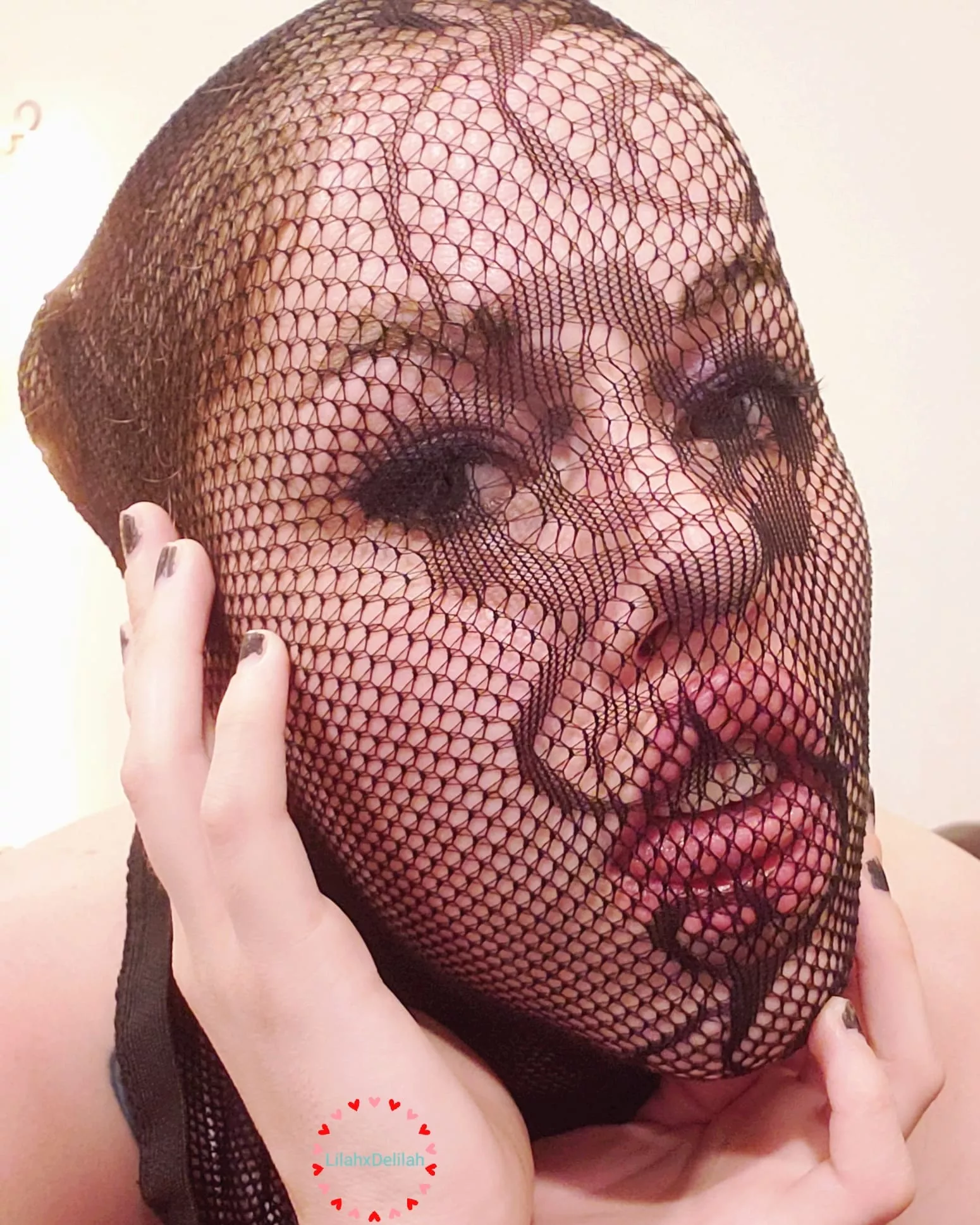 Rose Lace Fishnet Mask <3