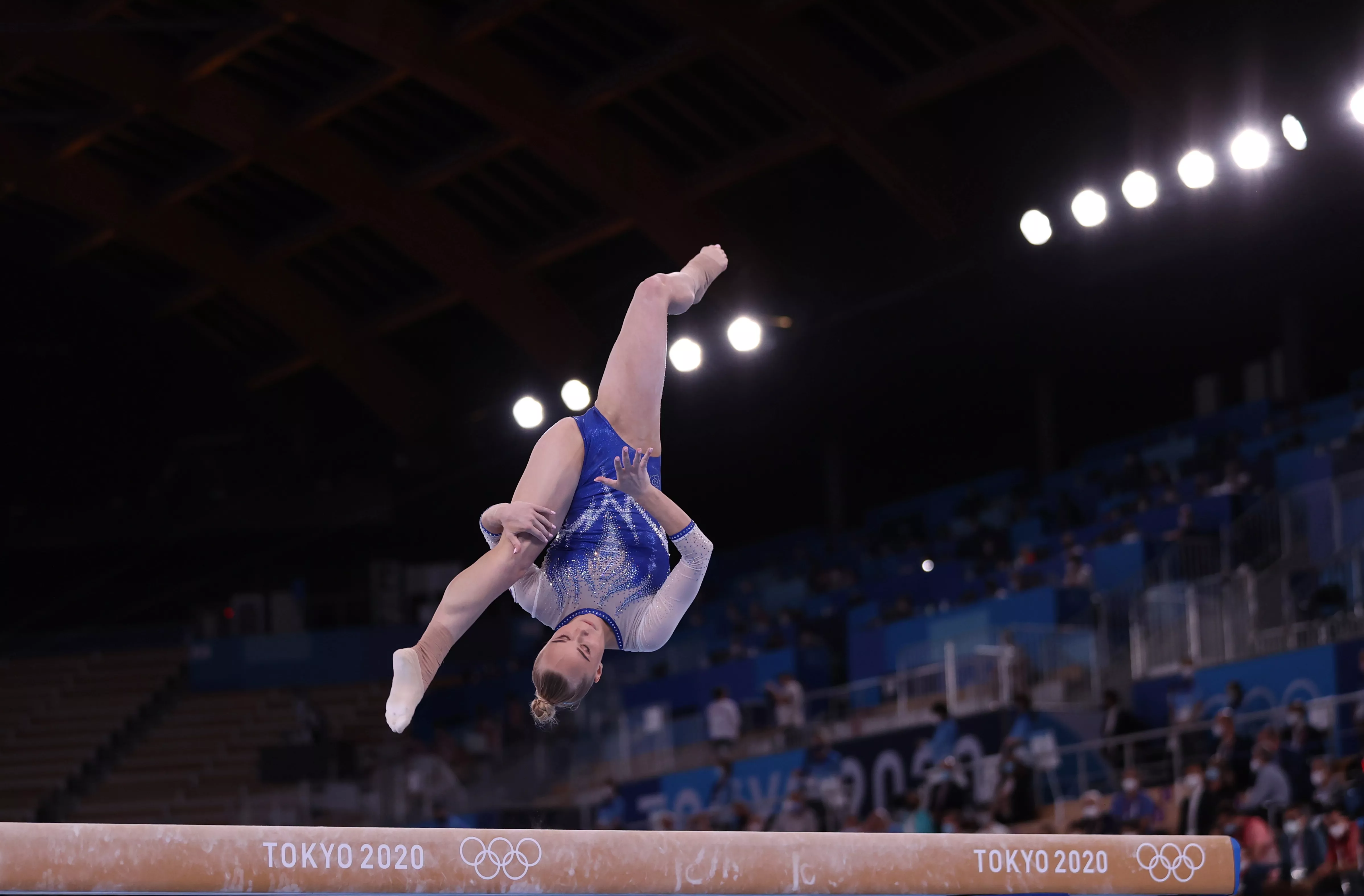 Russian artistic gymnast Angelina Melnikova on the balance beam