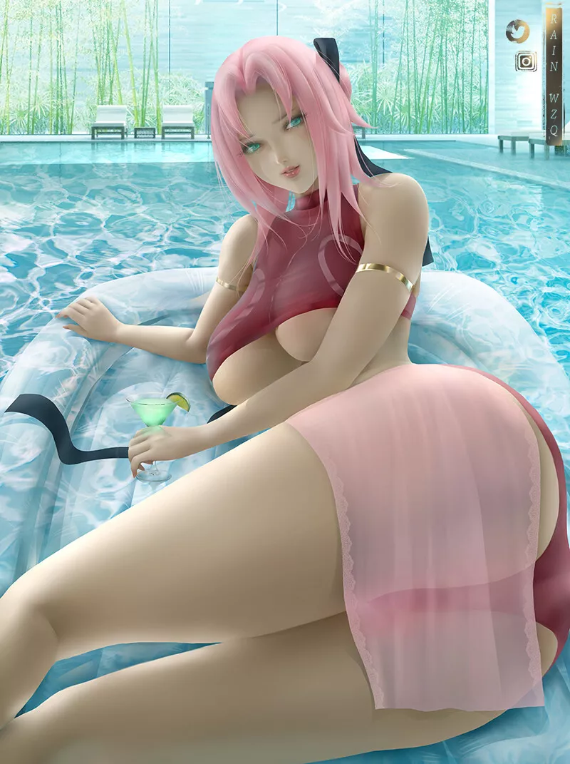 Sakura at the pool! (Rain Wzq)