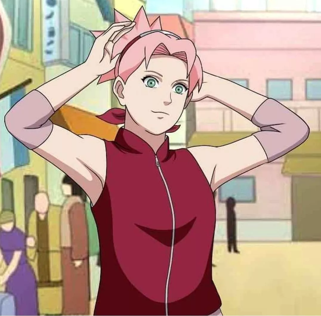 Sakura Haruno Arm Behind Head [Naruto Shippuden]