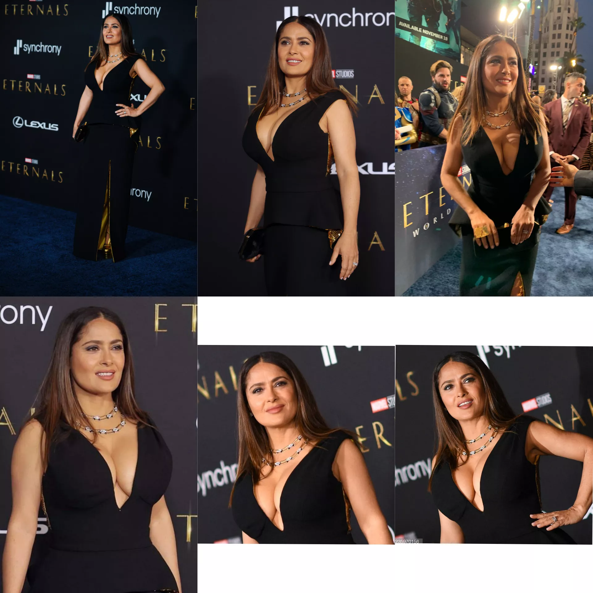 Salma Hayek- a perfect outfit to fuck her hard and a titfuck after the premiere