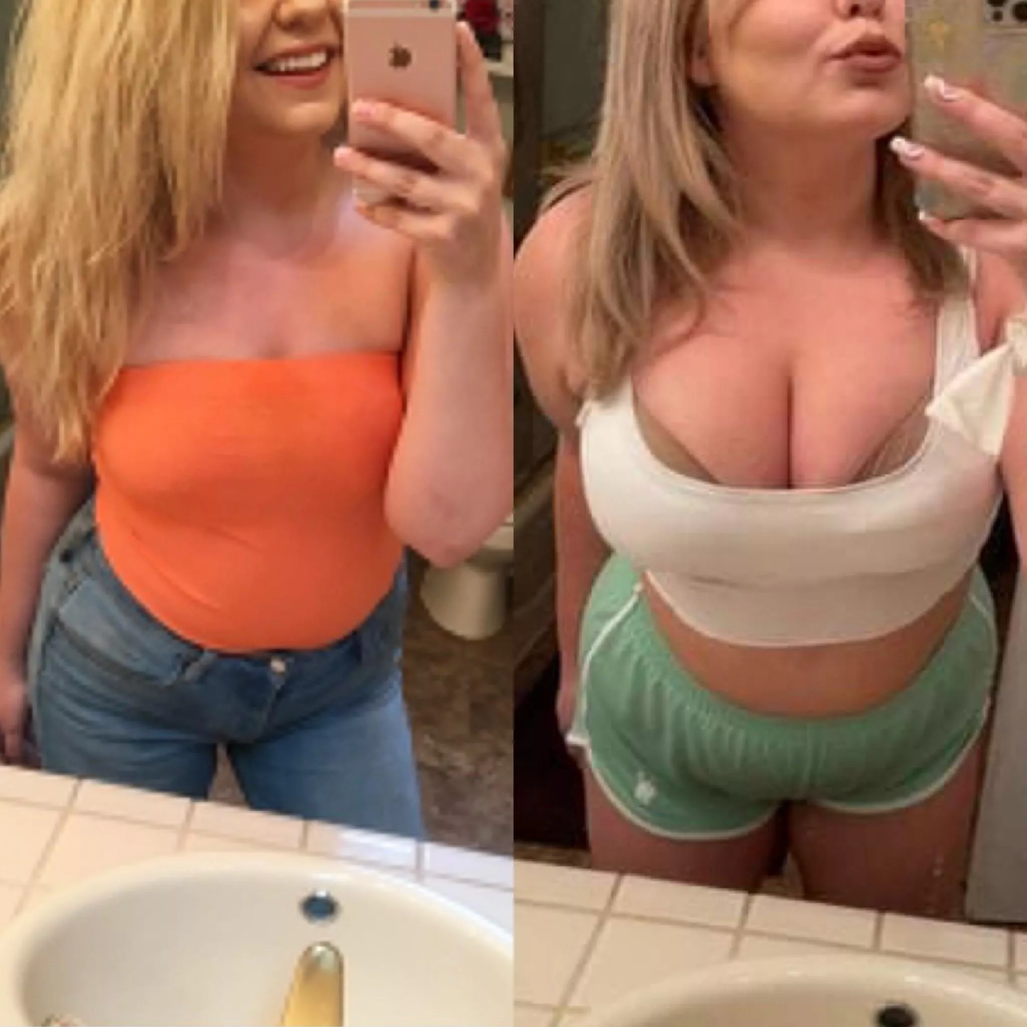 Same bathroom way bigger tits 4 years later