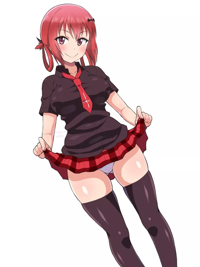 Satania lifting her skirt