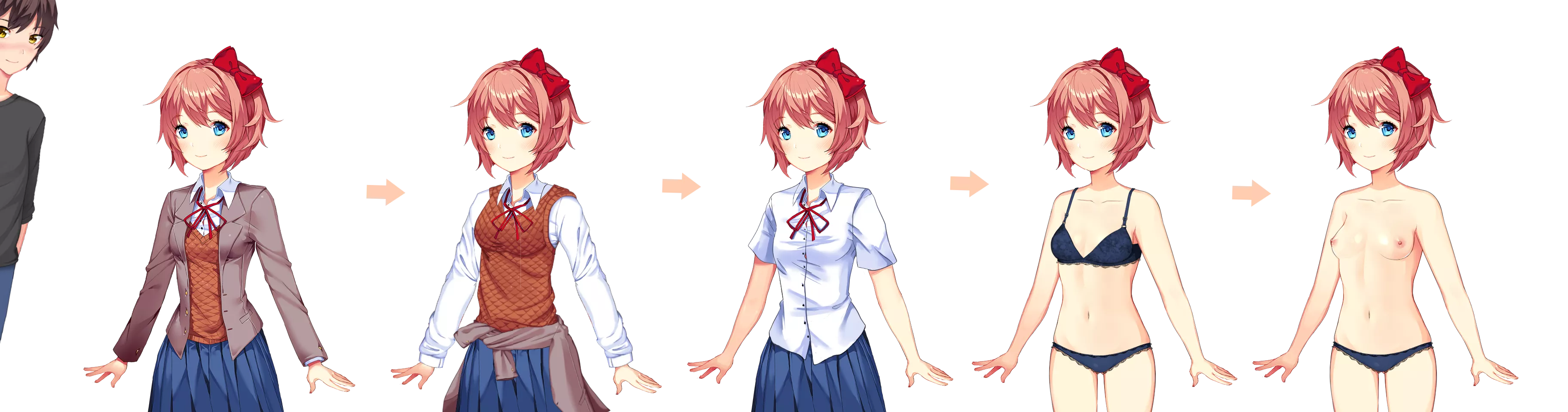 Sayori beibg undressed