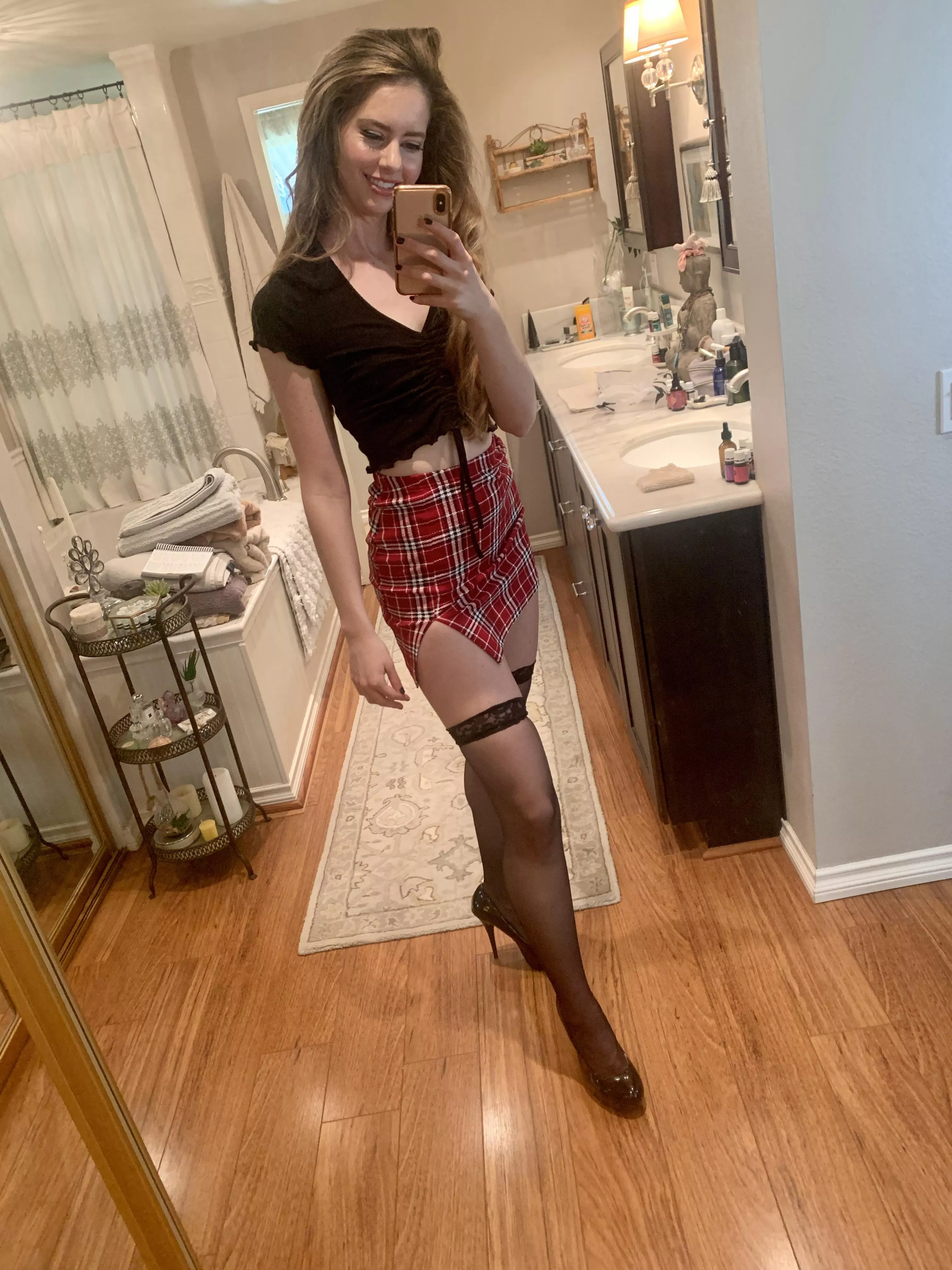 School girl or teacher vibes?