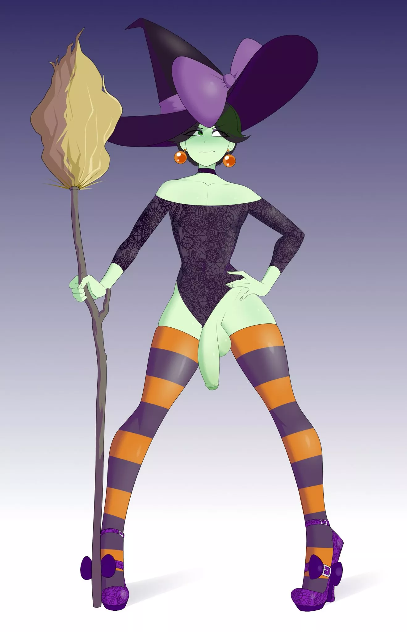 Sealguy's cute witch Viridian's slightly reavealing Halloween costume