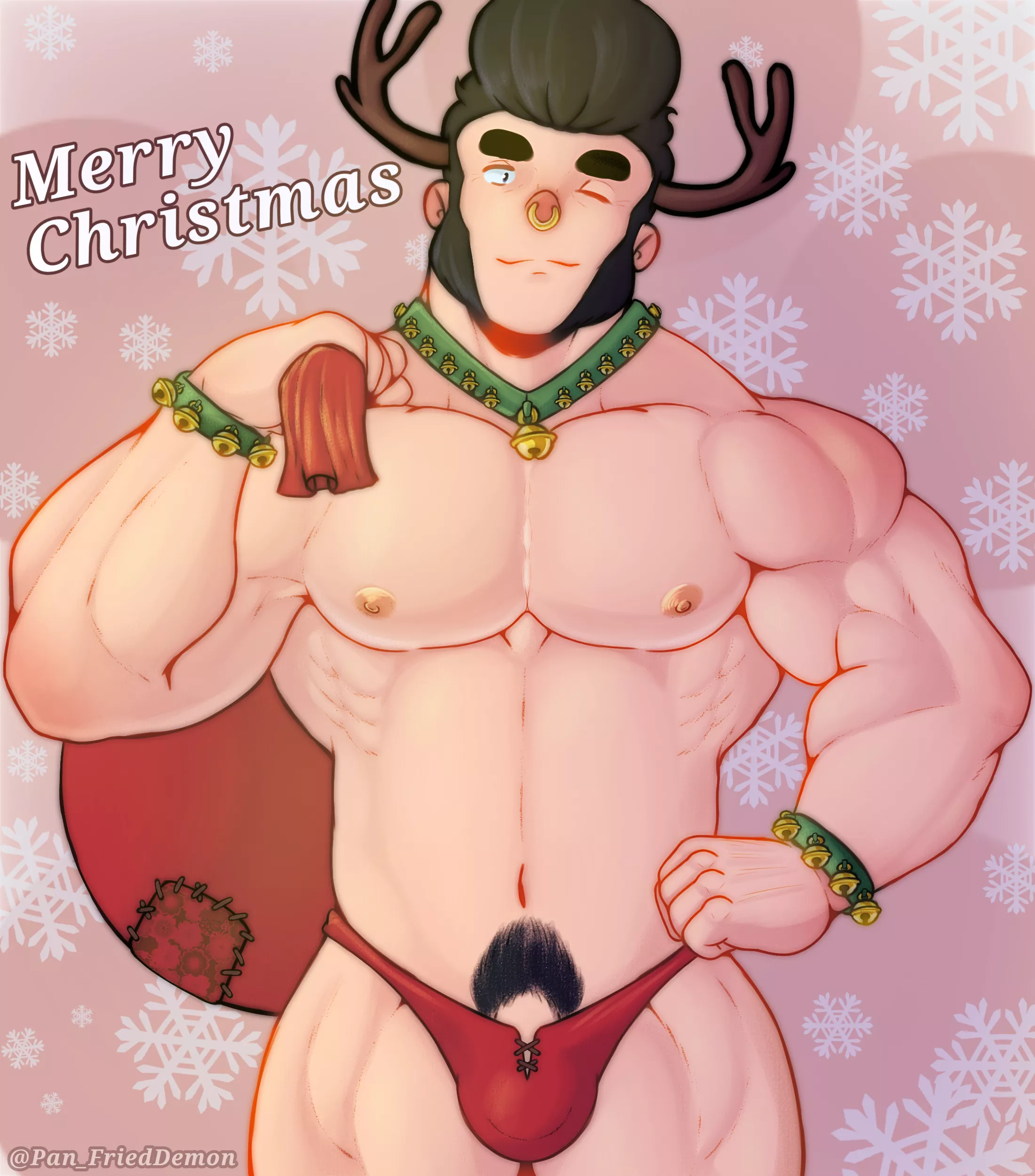 Second Christmas drawing! This time is Bull from BrawlStars:3ðŸŽ„