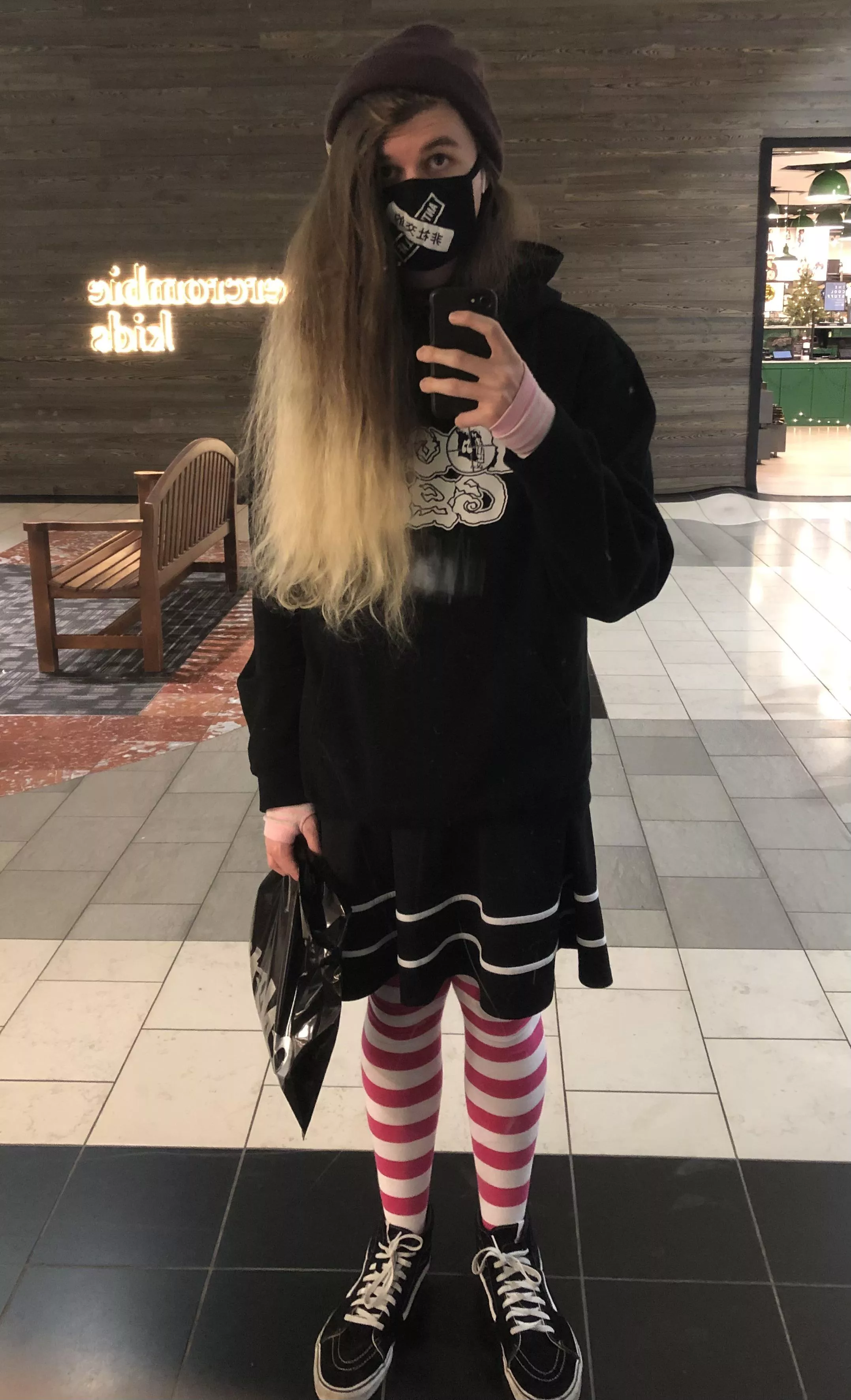 second time ever going out in public like this, i thought i looked cute but the clerk at spencers kept giving me weird looks. Do you think i look ok? ðŸ˜–