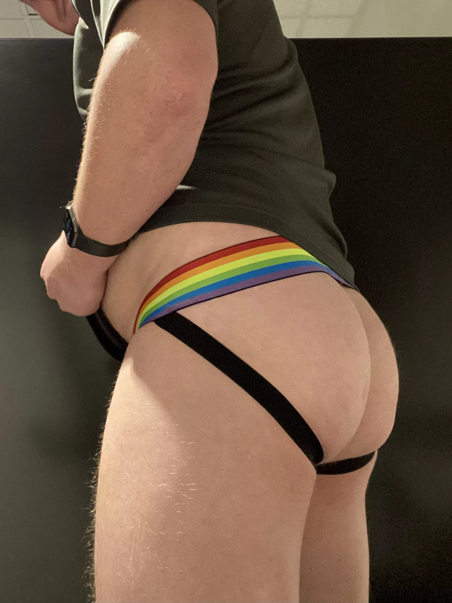 Seeing how my ass looks in a new jock