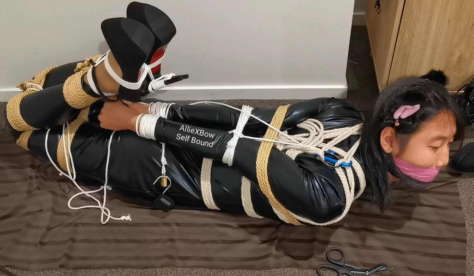 Self Bondage Hogtie Attempt#4 [OC]