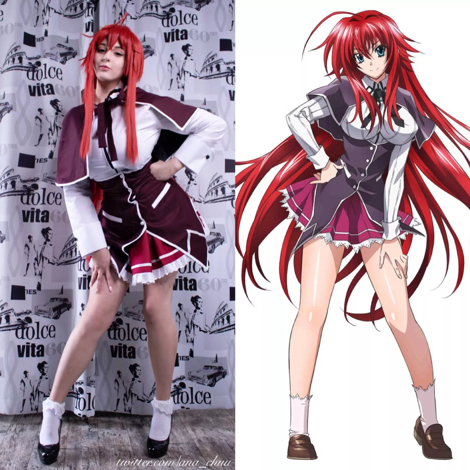 [SELF] Rias Gremory cosplay side by side by Ana Chuu~.