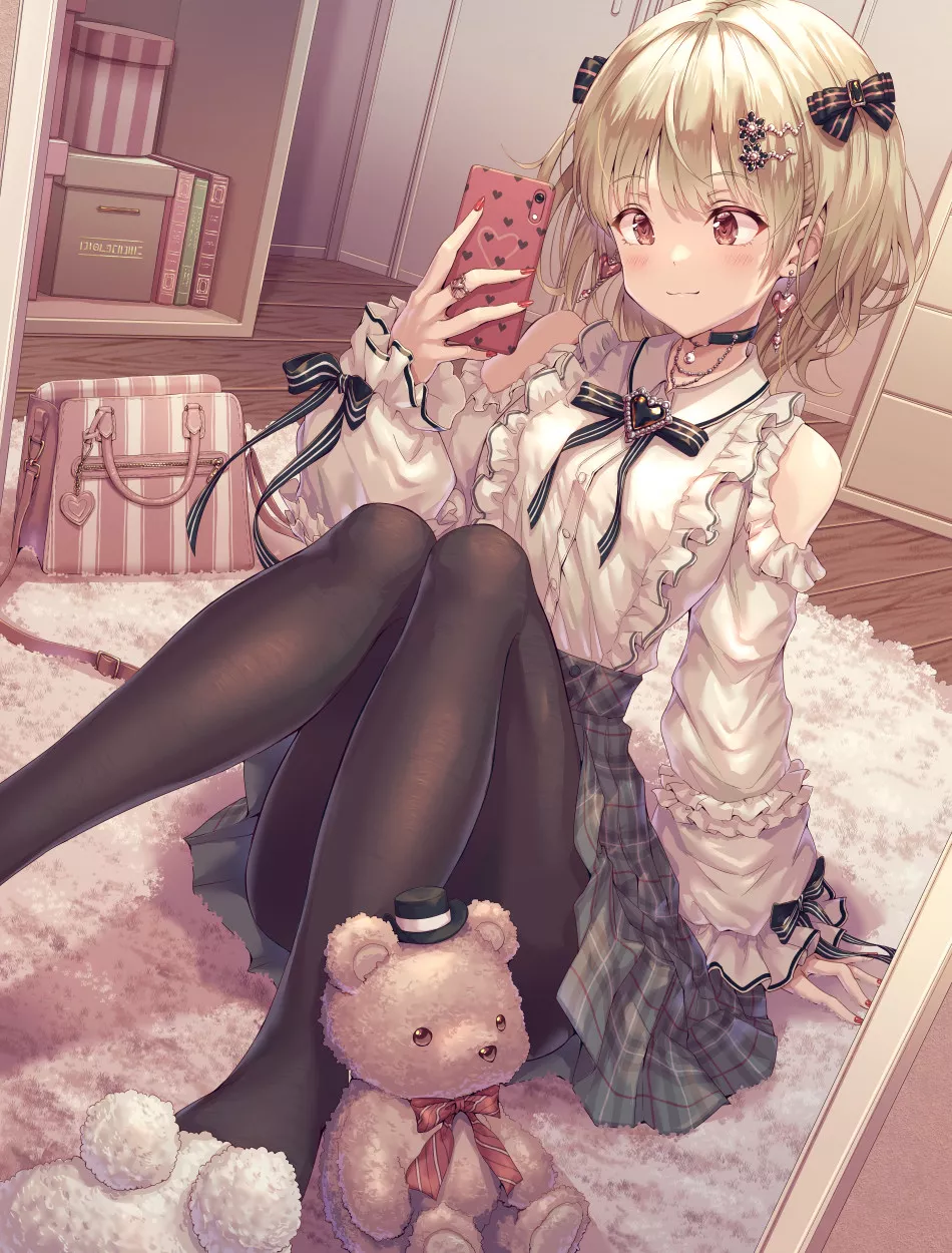 Selfie with her Teddy Bear [Original]