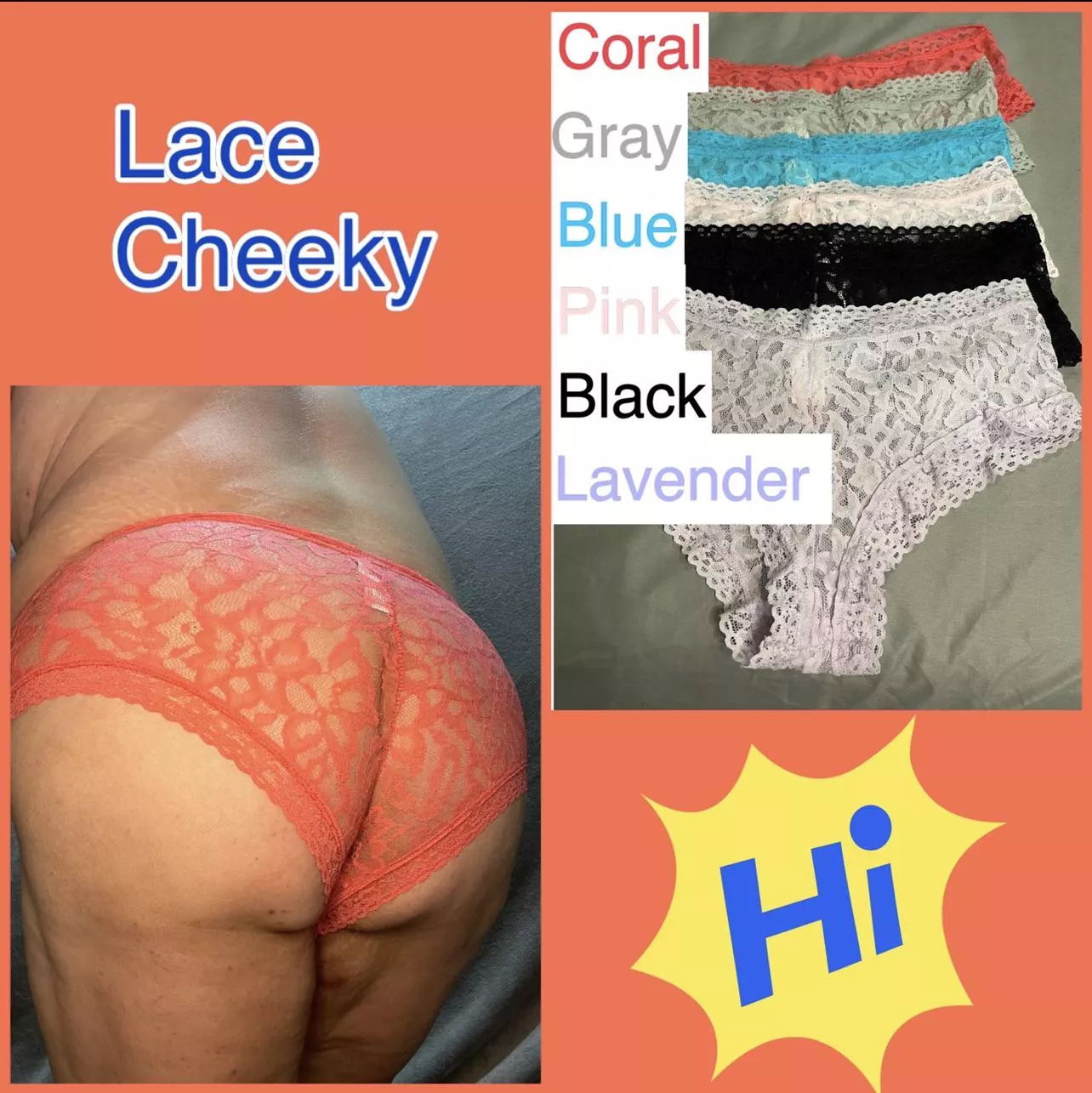 [selling] $20 These lace, cheeky panties are just waiting to be soiled for you! Fun, customizable add ons are available! Open minded and kink friendly! Free shipping in the USA. Send me a message, BettyAnders on kik & Telegram