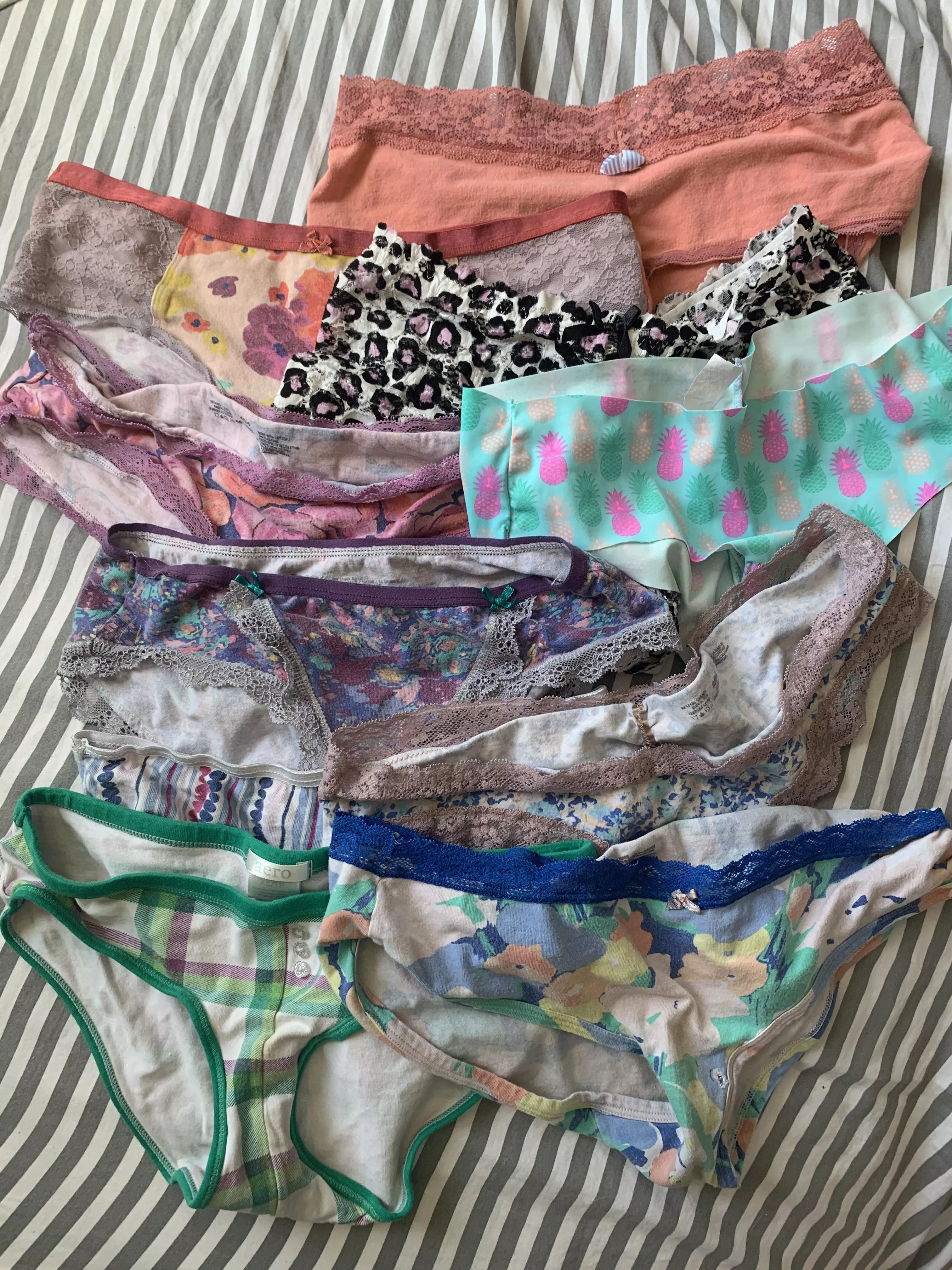 [selling] Cleaning out my closet sale! All outgrown panties are only $8 as they are or $20 with one day of wear! Every additional day of wear, as usual, is an extra $10. I use cashapp btw! ;)