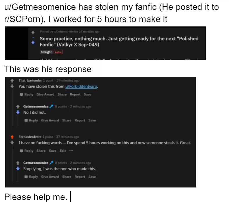 Serious- A person steals my fanfic, claims that they made it