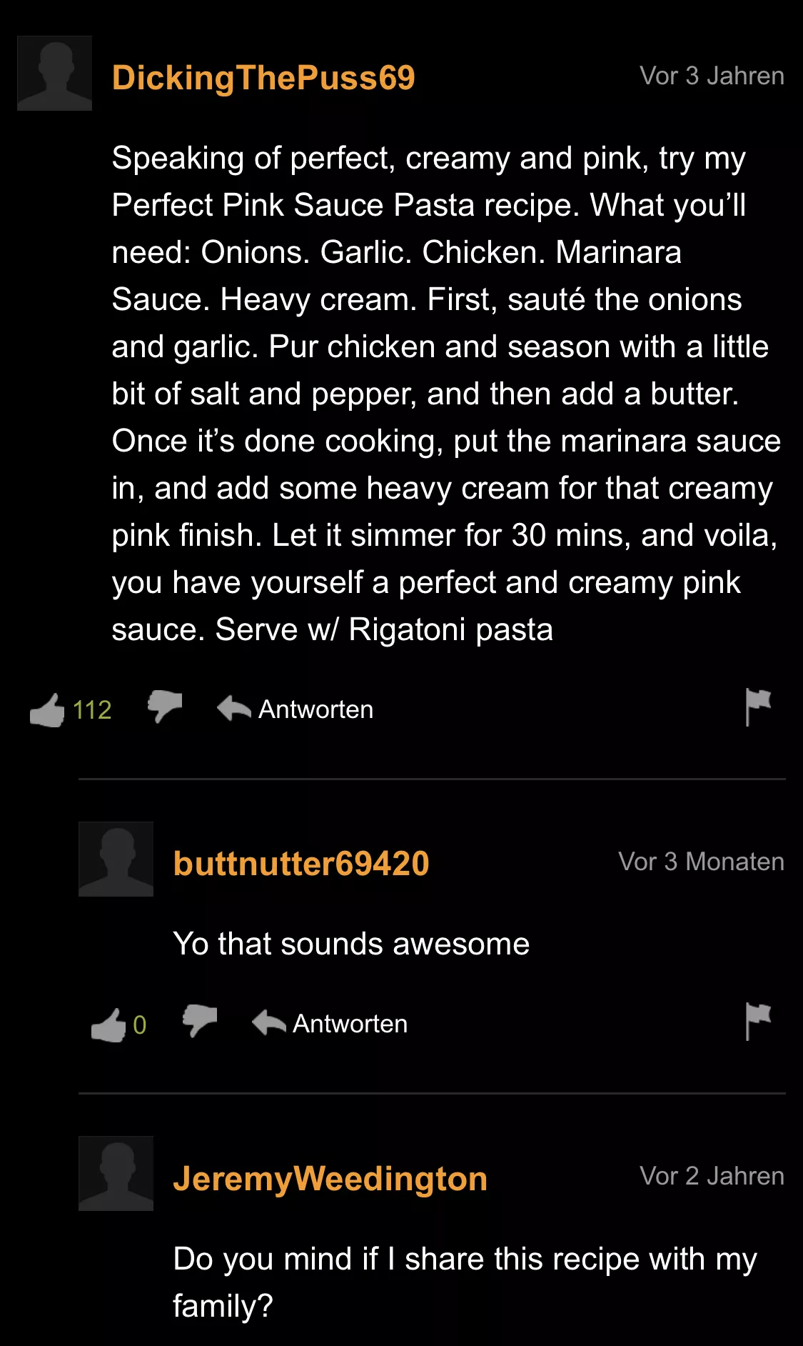 Sharing creamy recipes