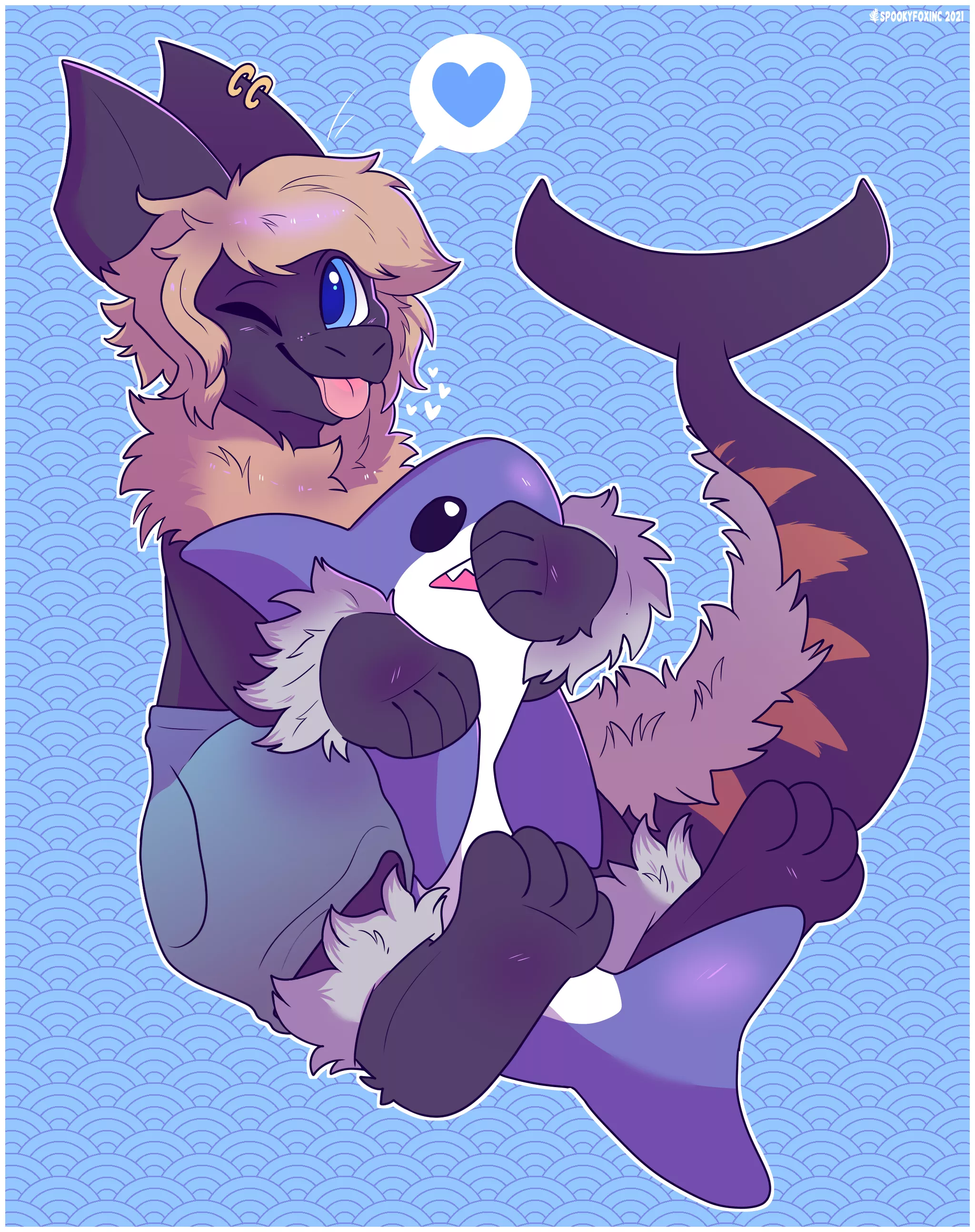 Shark hugging a shark!!! Omg how is this possible... <BlÃ¥haj YCH for ayasharkbutt, art by me @spookyfoxinc on twitter> ðŸ¦ˆðŸ¦ˆðŸ¦ˆðŸ¦ˆ