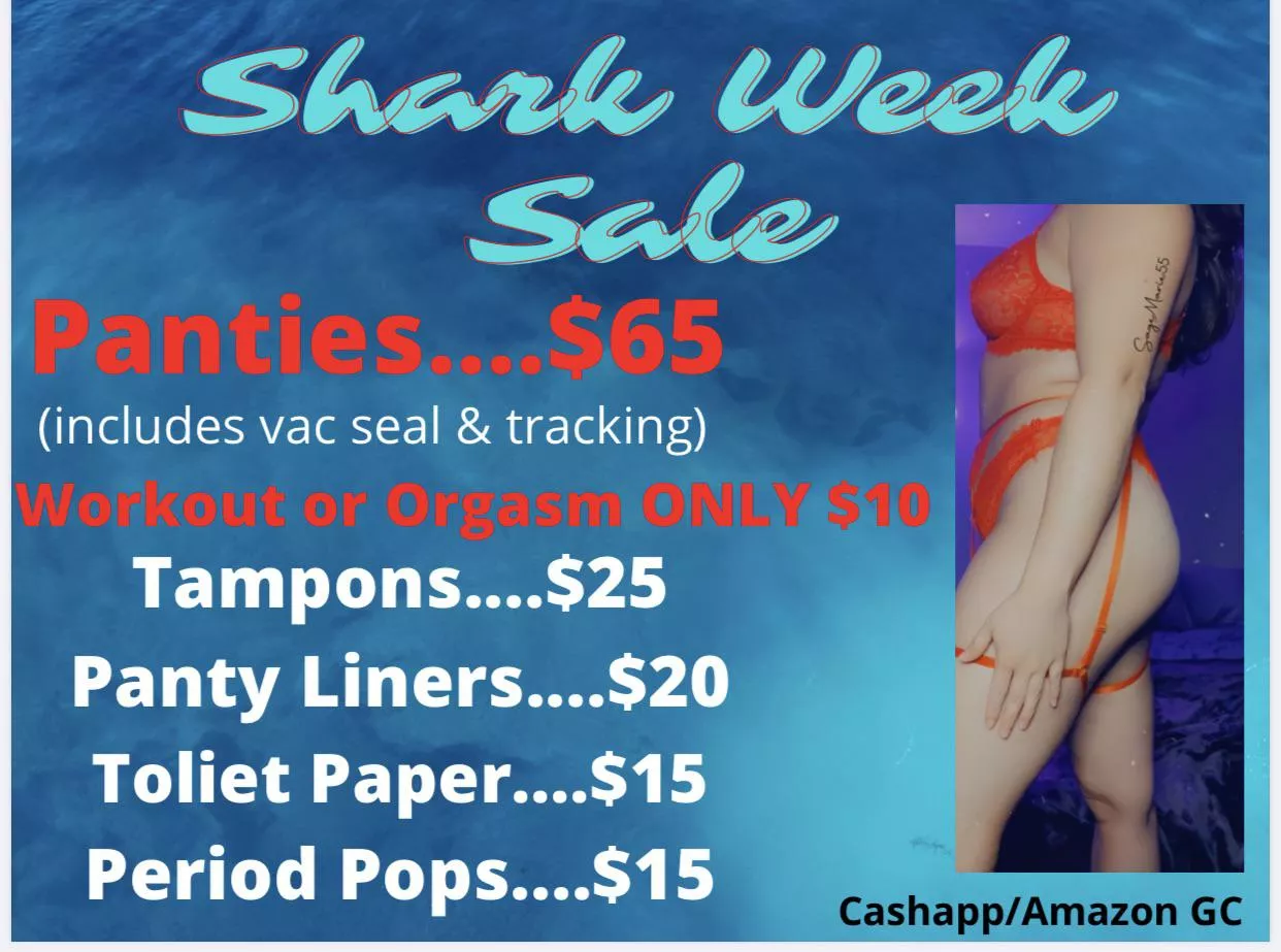 ❤️SHARK WEEK SALE ❤️ [Selling] Panties | Tampons | Panty Liners | And Pops 💦 [kik] Sagemarie55