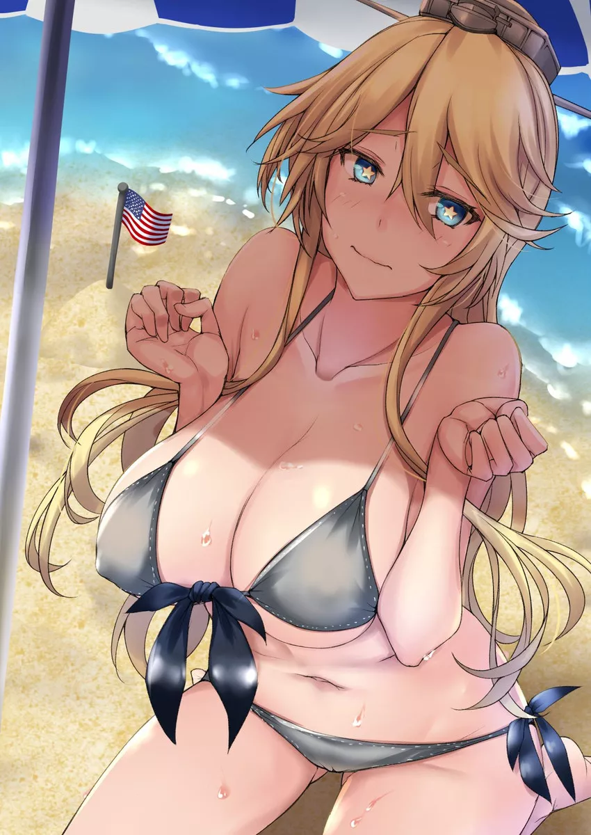 She's embarrassed to be seen in a bikini without the flag on it