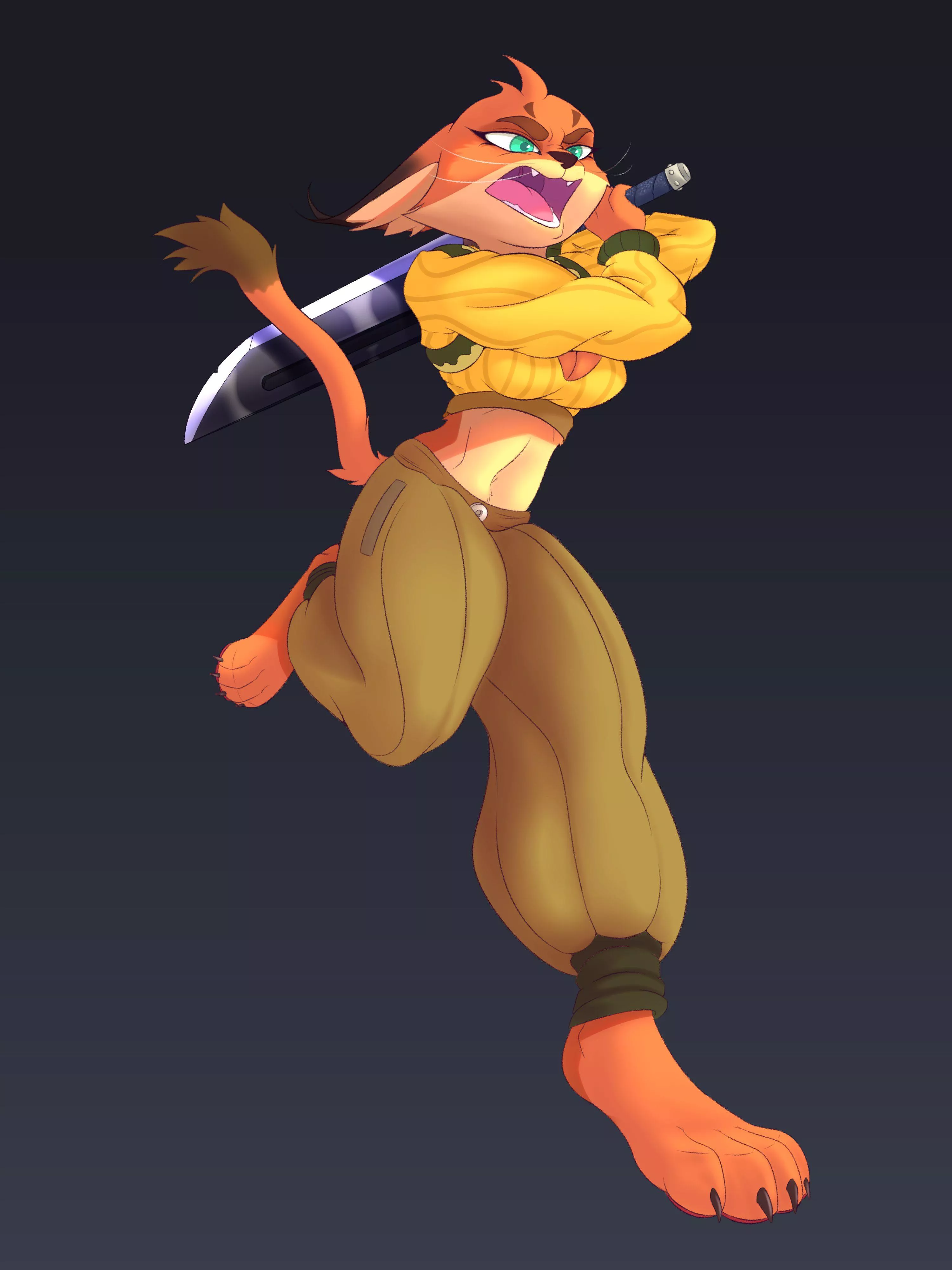 Sheâ€™s gonna slice something, melons perhaps. ~ art by me