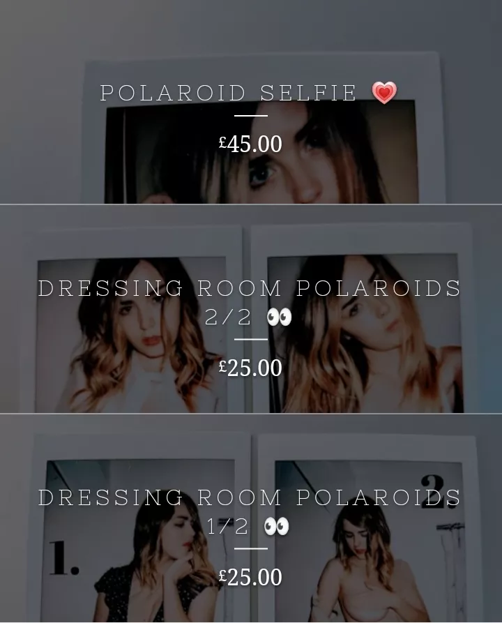 She's got new Polaroids. Spoiler: no topless