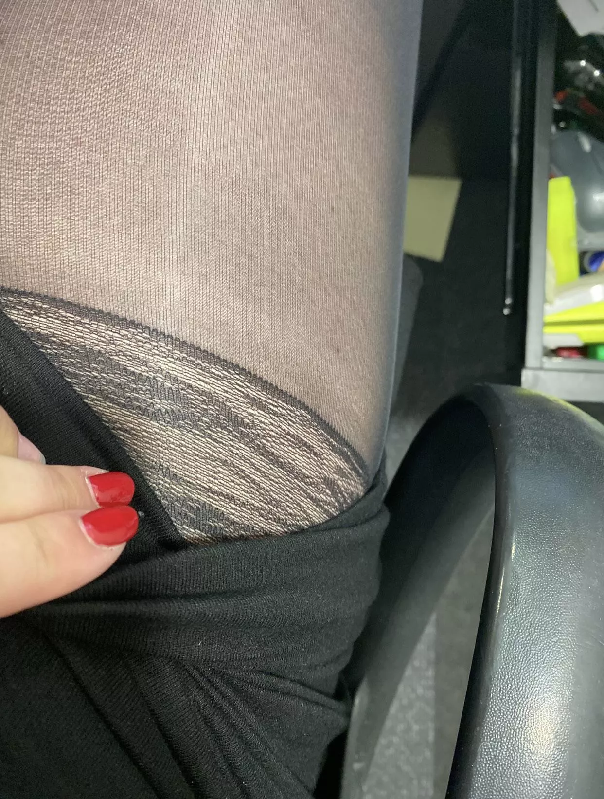 Sheâ€™s wearing these to work today. Who wants to see her before she put her skirt on?